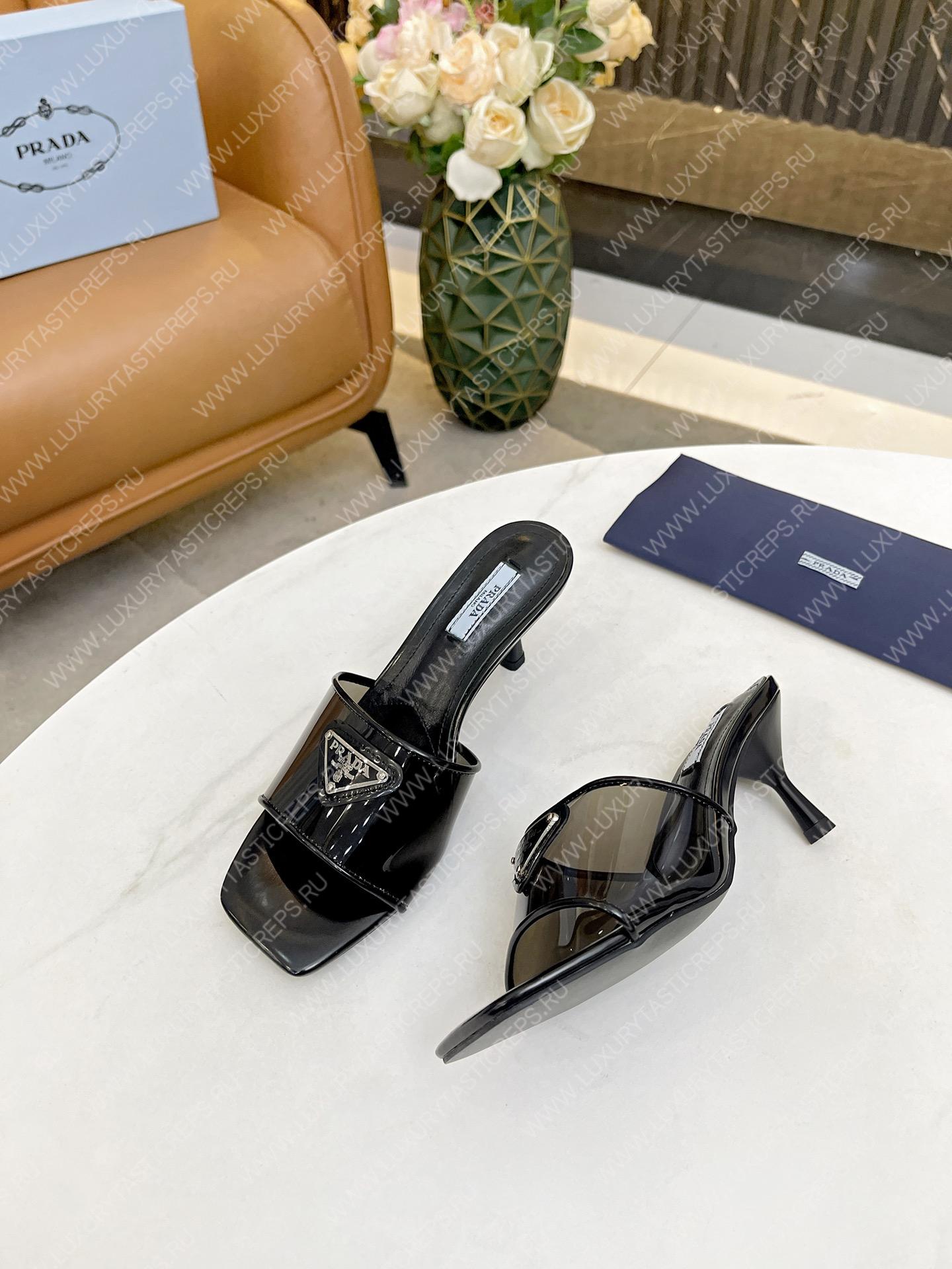 Pra*a plexiglas and patent leather sandals black 1xx644