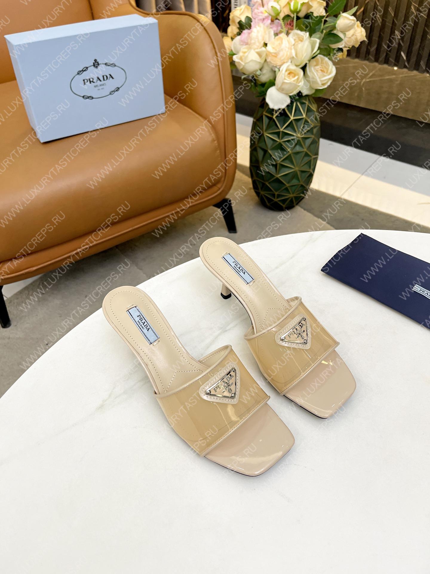 Pra*a plexiglas & patent leather sandals nude 1xx644