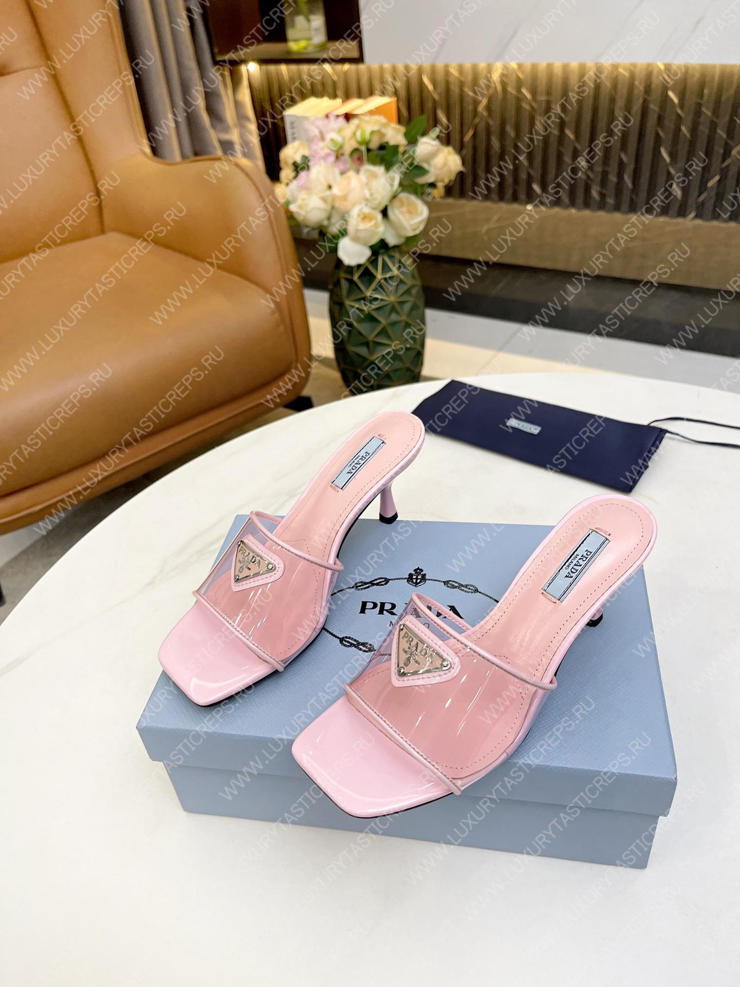 Pra*a plexiglas and patent leather sandals light pink 1xx644