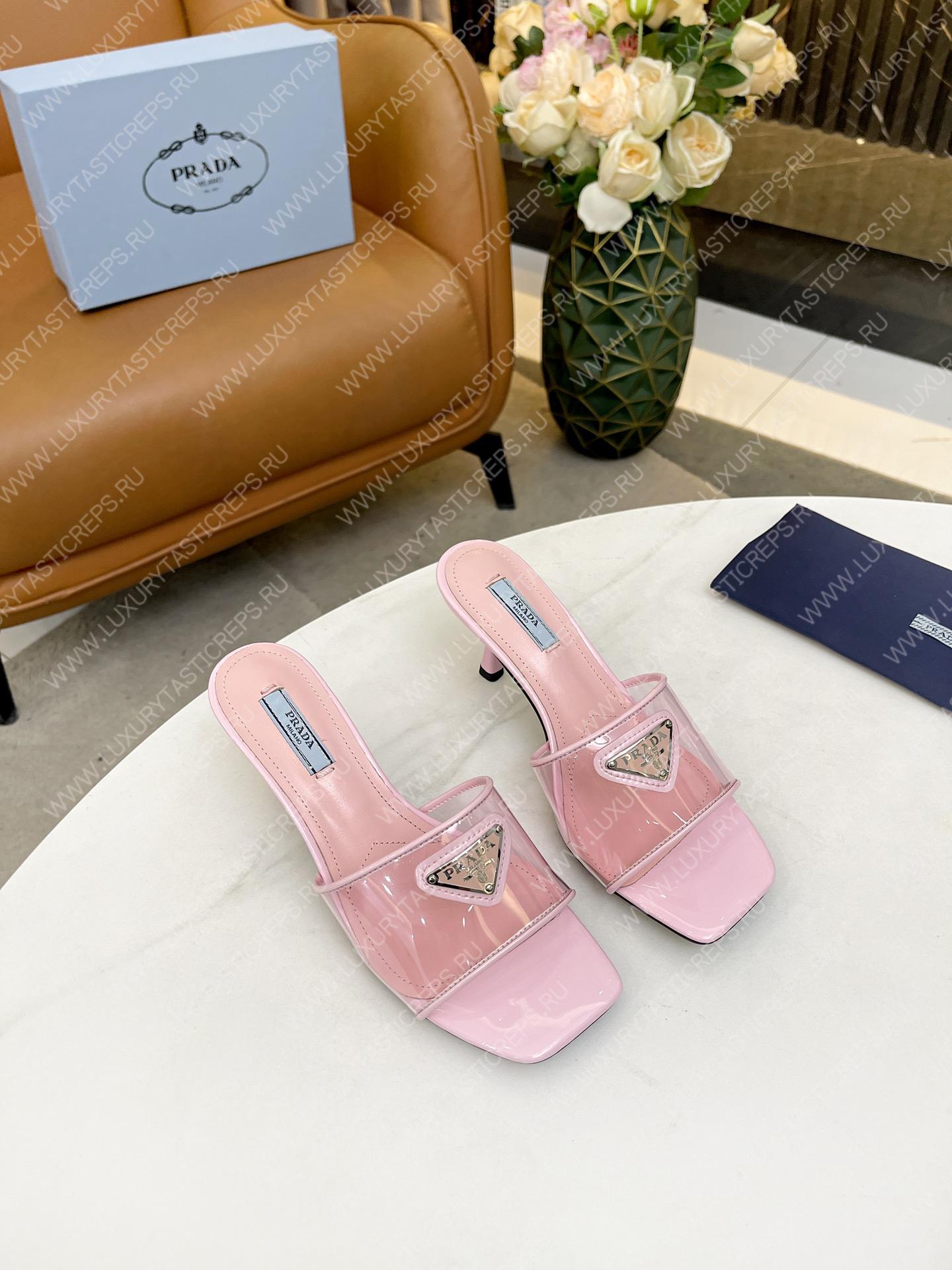Pra*a plexiglas and patent leather sandals light pink 1xx644