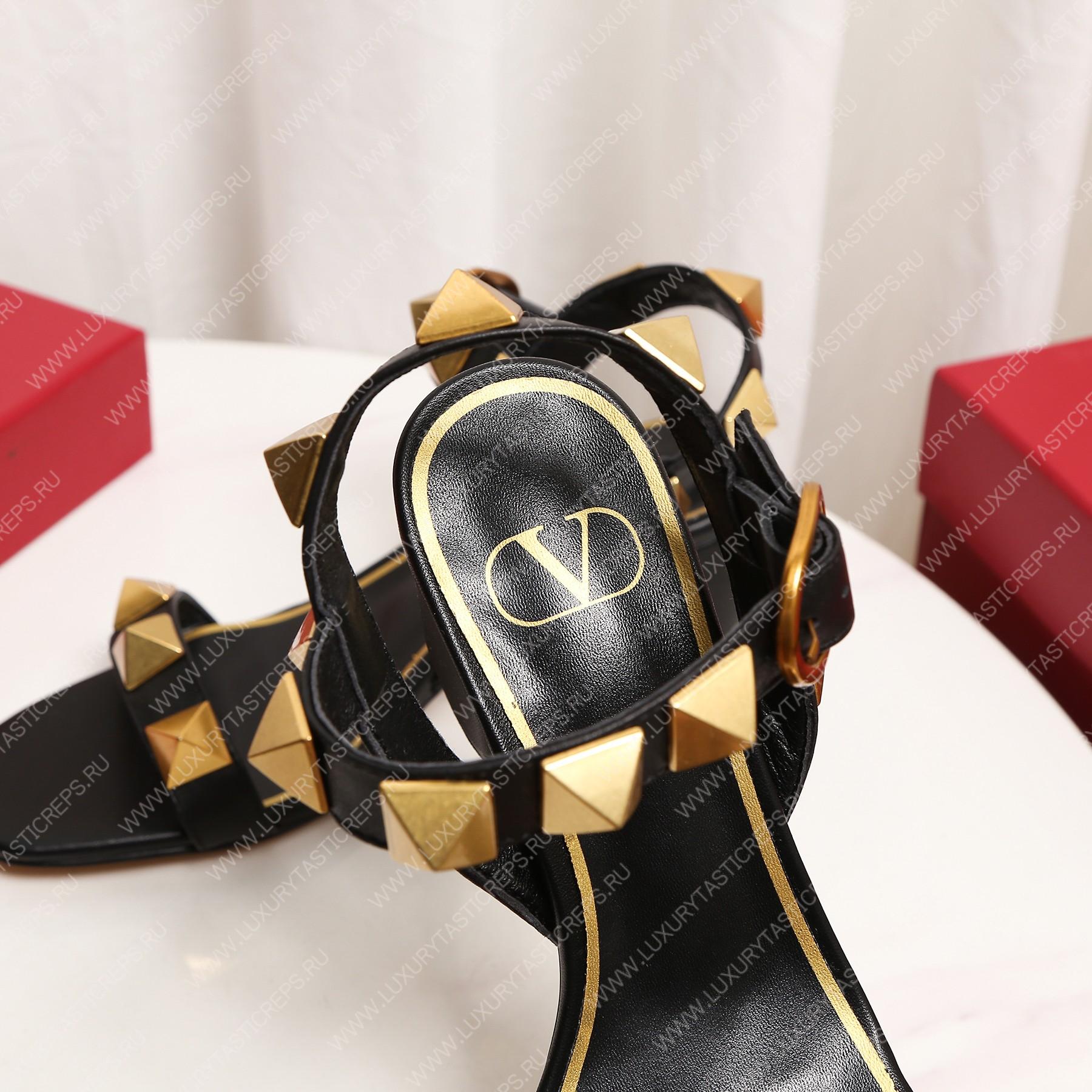 VALENTINO ROMAN STUD SANDAL BLACK 1W2S0CR2ZWM
