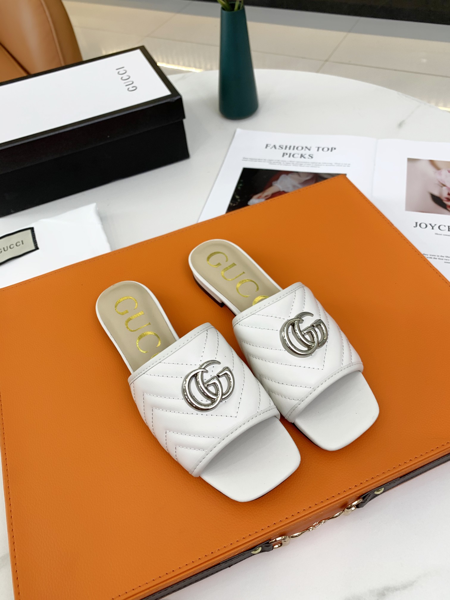 G*u*i double g rainbow mules white 15425109