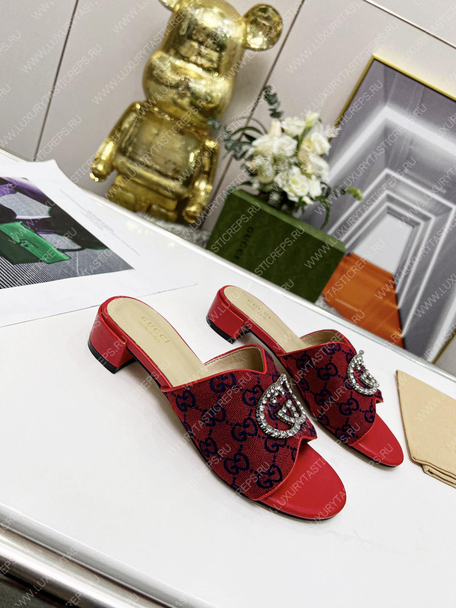 G*u*i canvas and rubber slides red 1473721
