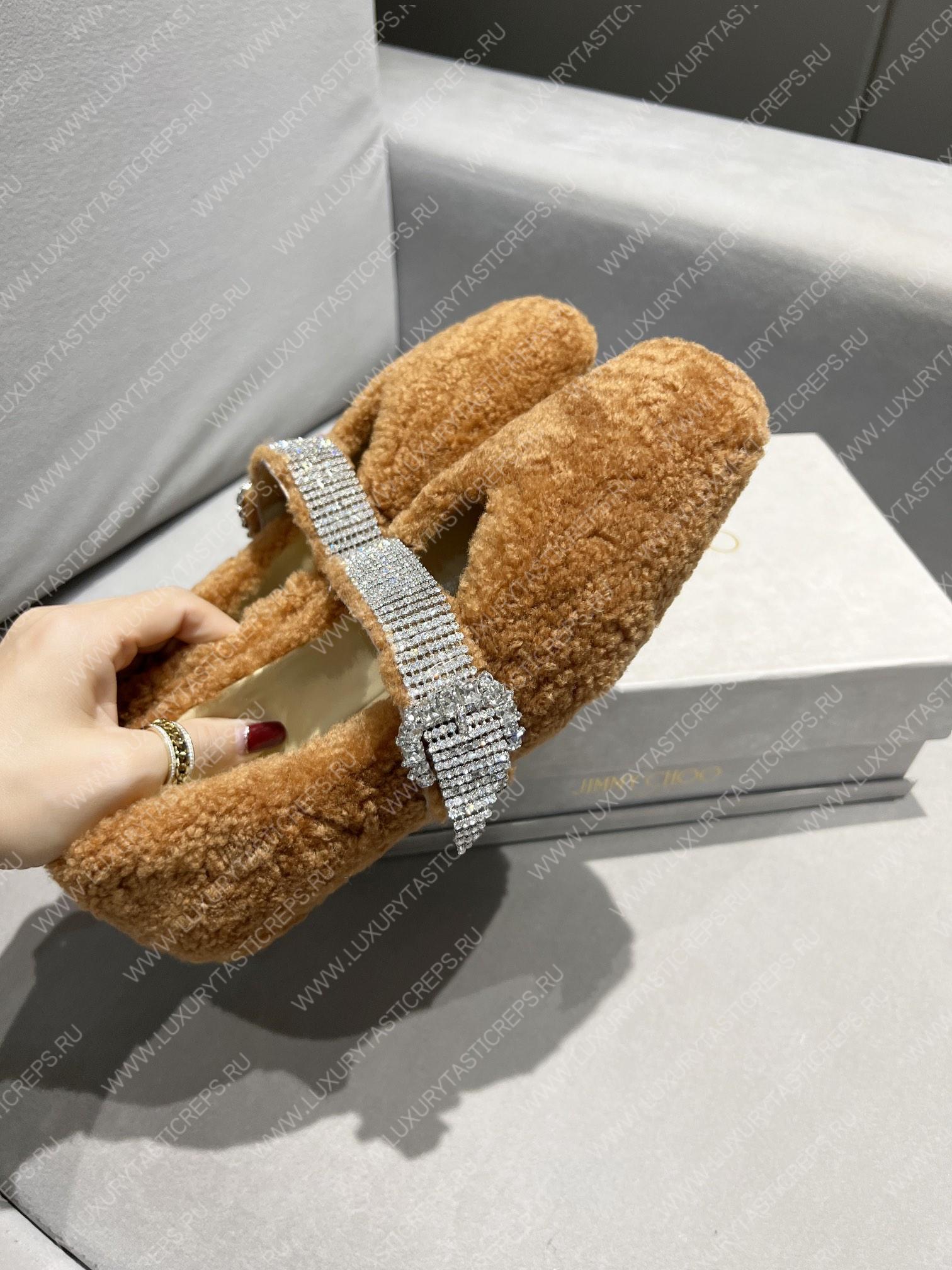 JIMMY CHOO KRISTA FLAT TEDDY AND CRYSTAL JIMM-WZ313