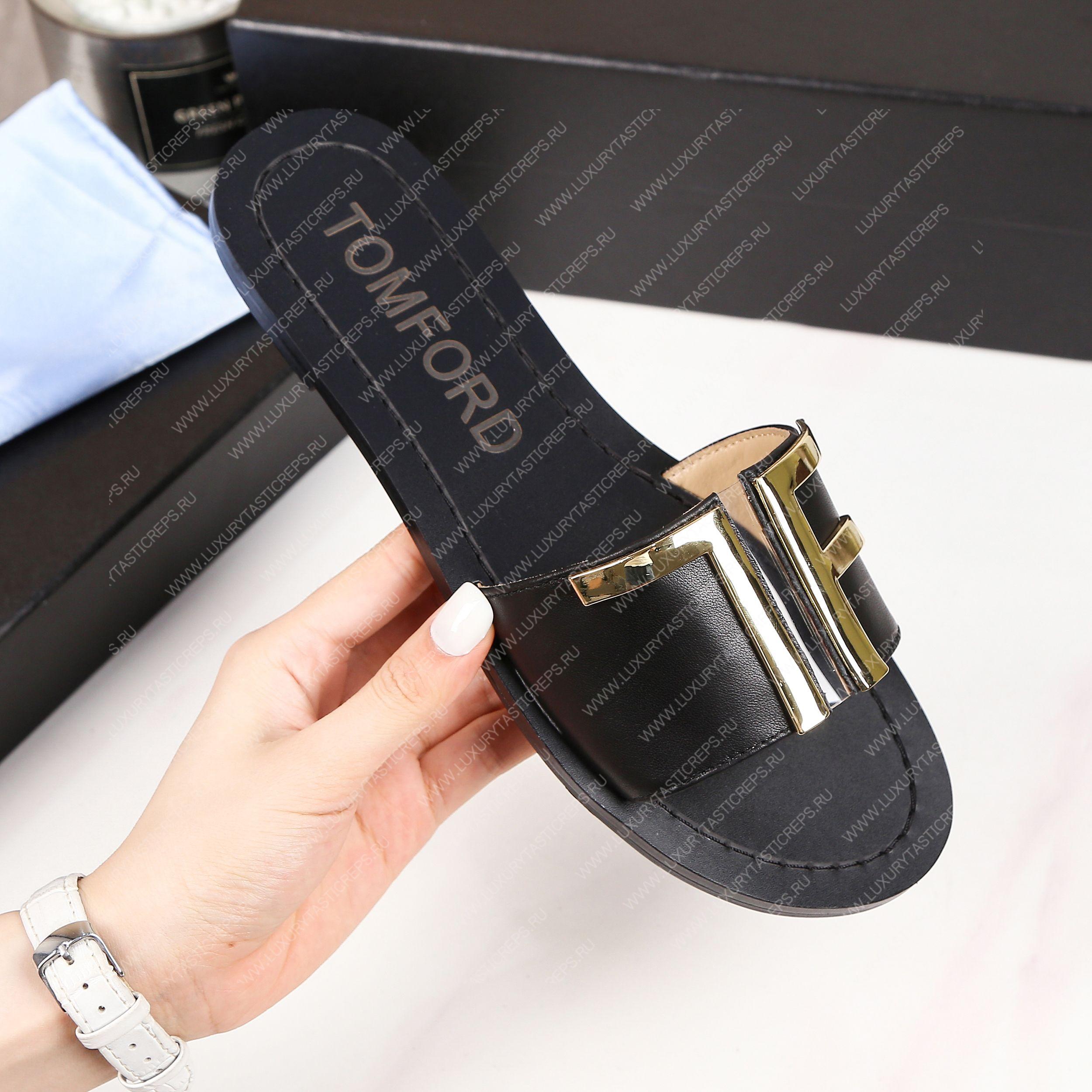 TOM FORD PLAQUE SLIDES BLACK W2408TVAX