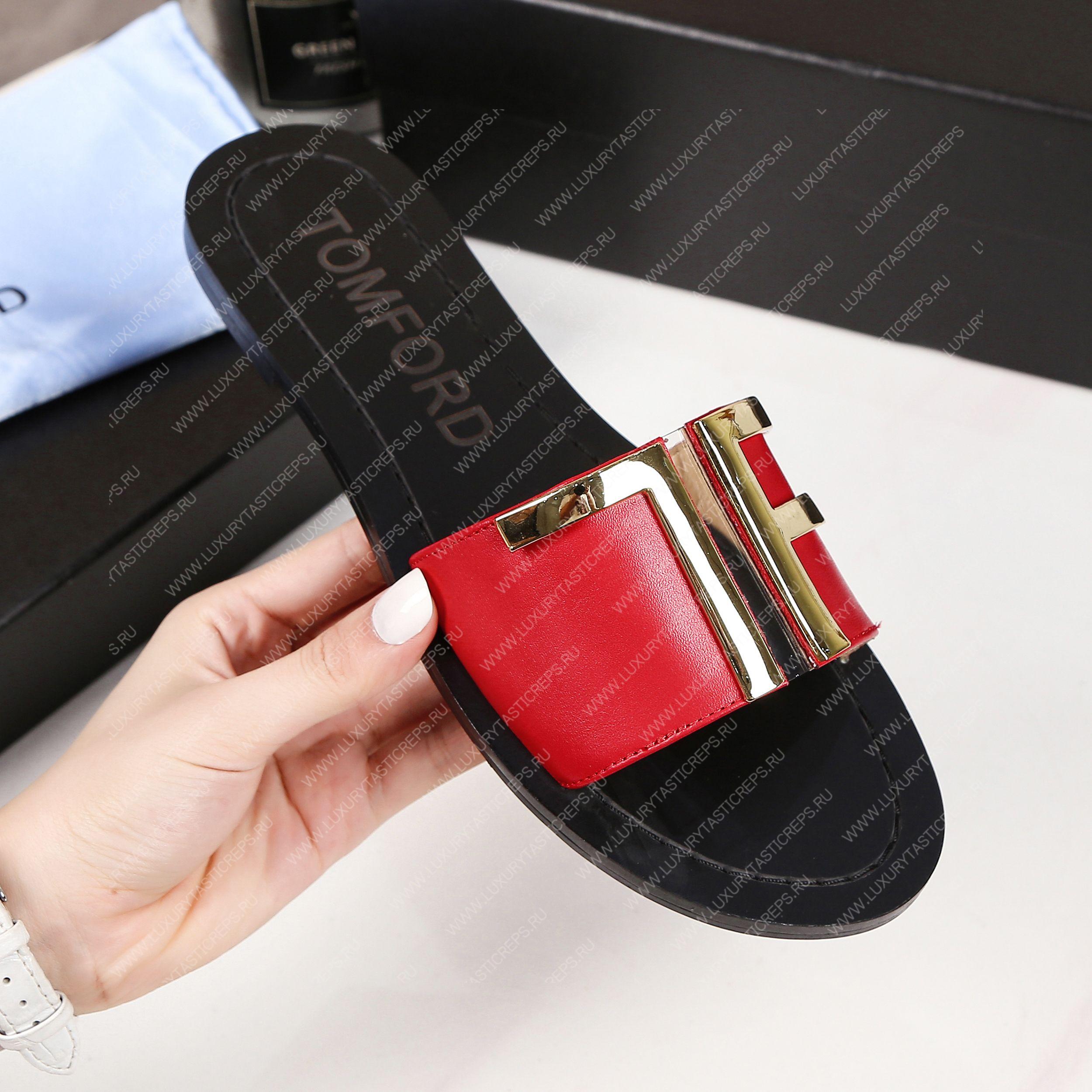 TOM FORD PLAQUE SLIDES RED W2408TVAX