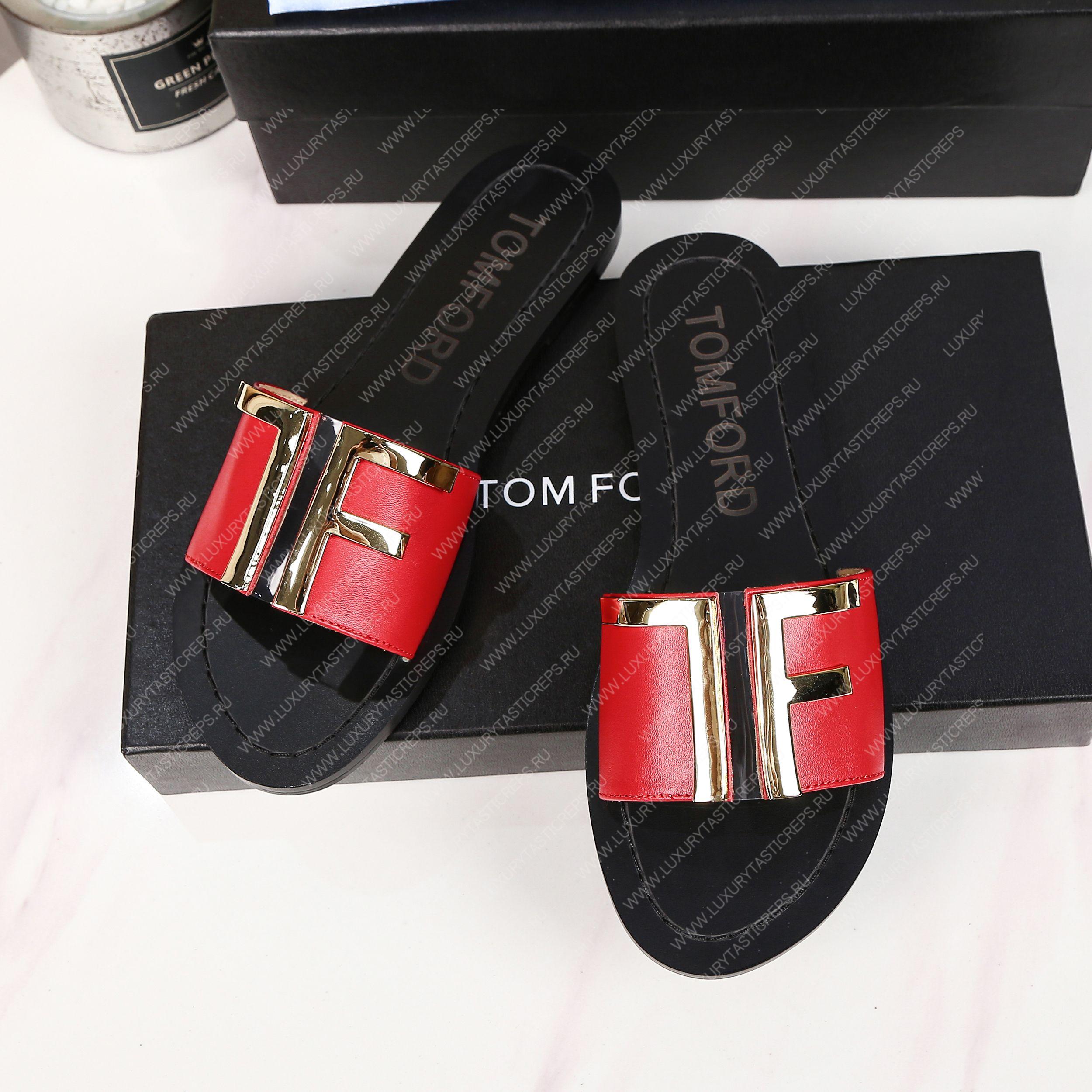 TOM FORD PLAQUE SLIDES RED W2408TVAX