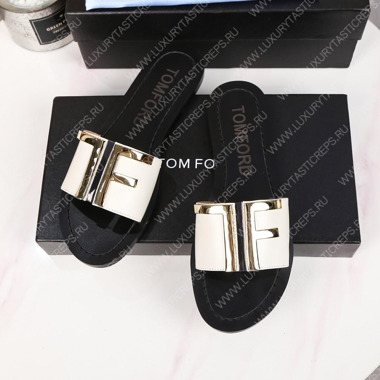 TOM FORD PLAQUE SLIDES WHITE W2408TVAX
