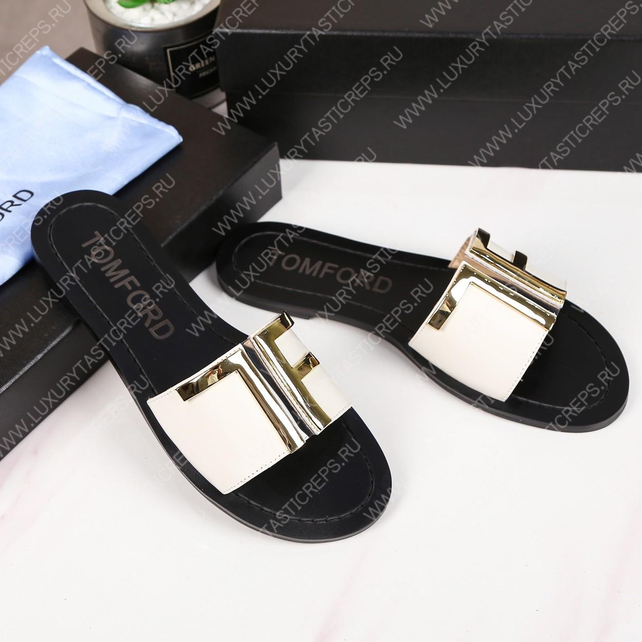 TOM FORD PLAQUE SLIDES WHITE W2408TVAX