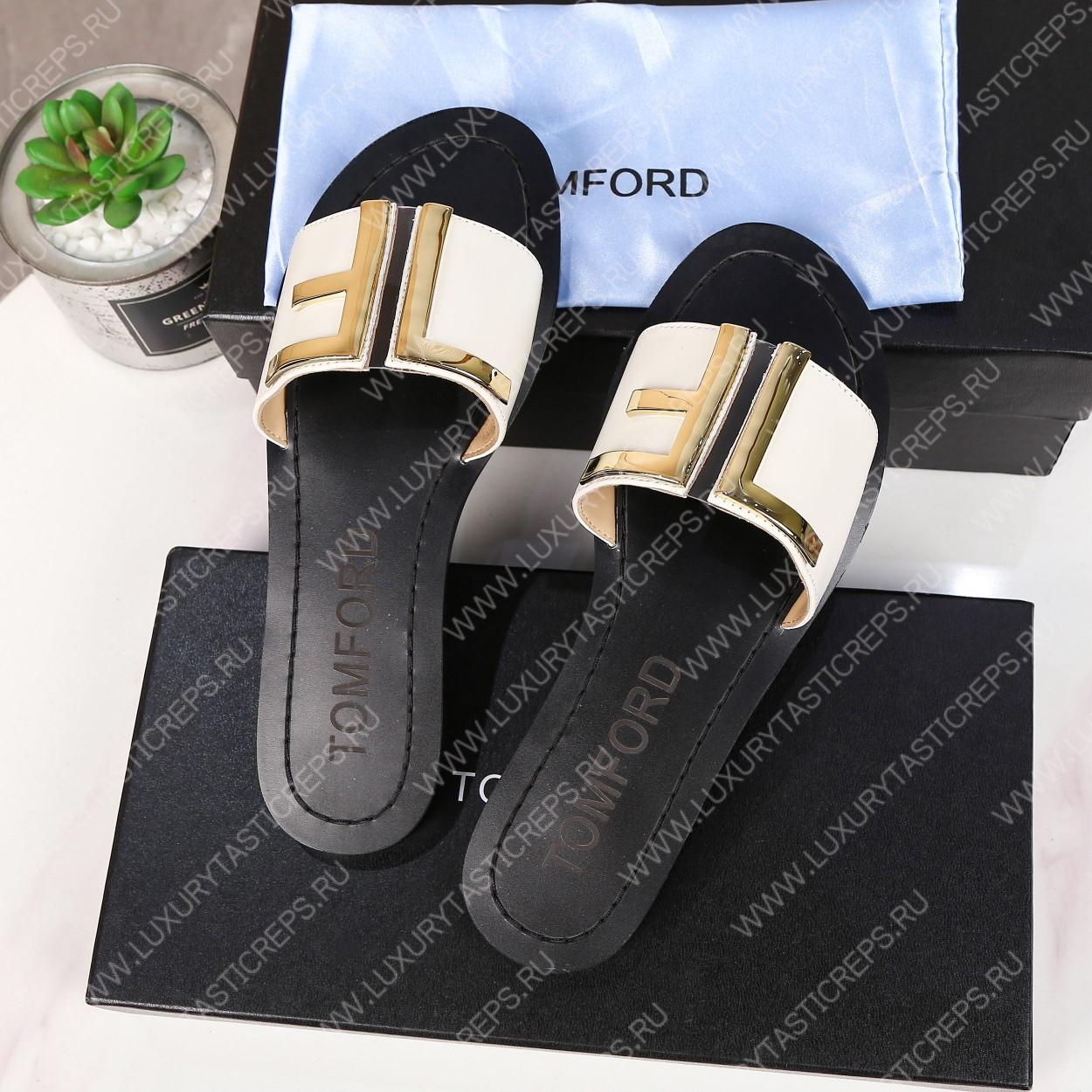 TOM FORD PLAQUE SLIDES WHITE W2408TVAX