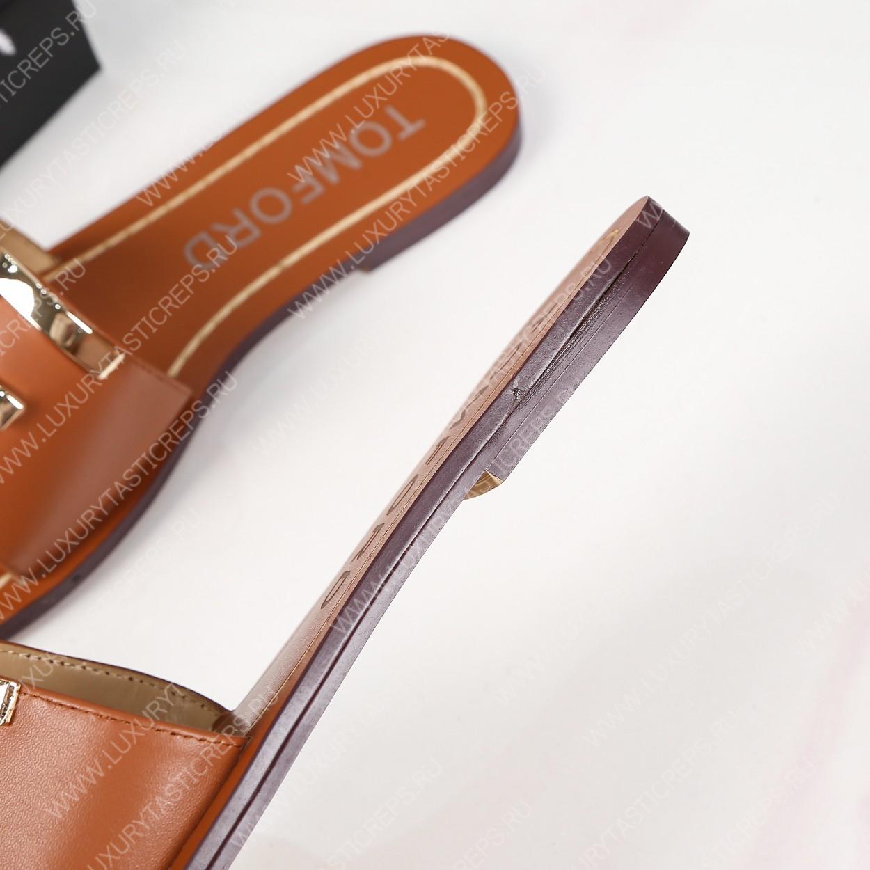 TOM FORD PLAQUE SLIDES BROWN W2408TVAX