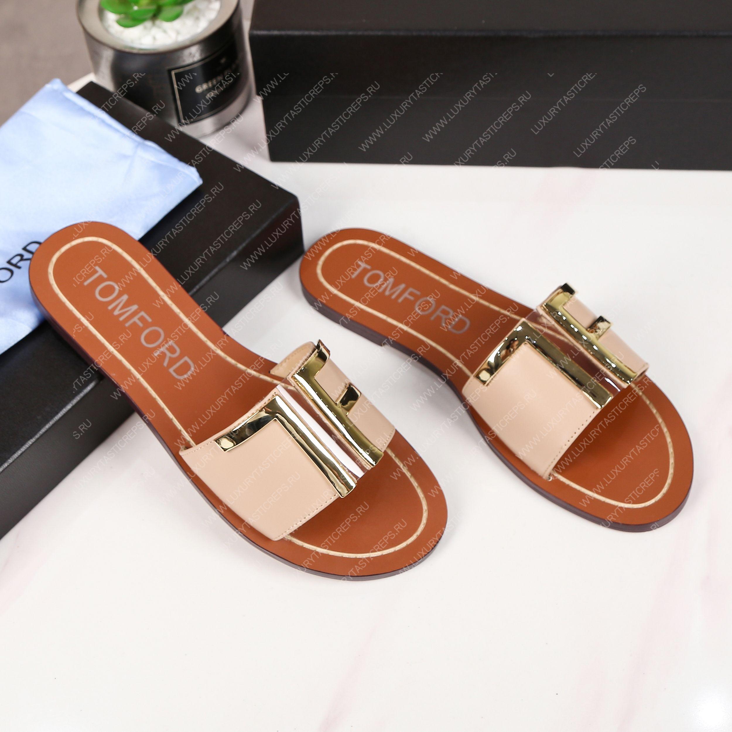 TOM FORD PLAQUE SLIDES BEIGE W2408TVAX