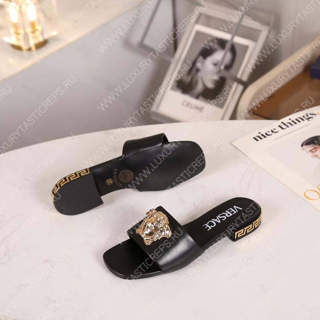 VERSACE GRECA MULES BLACK 1003221