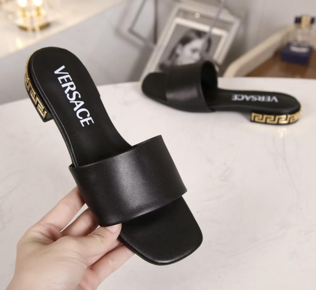 VERSACE GRECA MULES BLACK 1003221