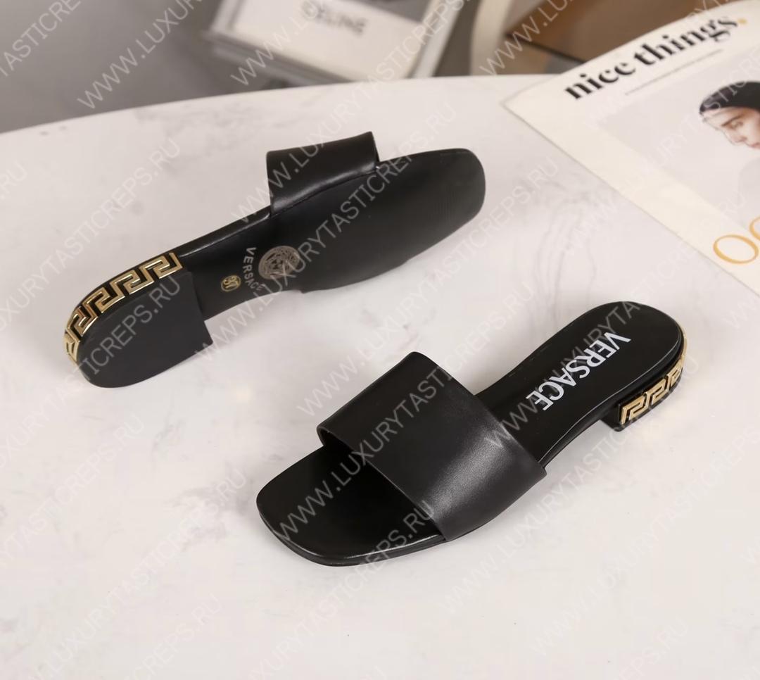 VERSACE GRECA MULES BLACK 1003221