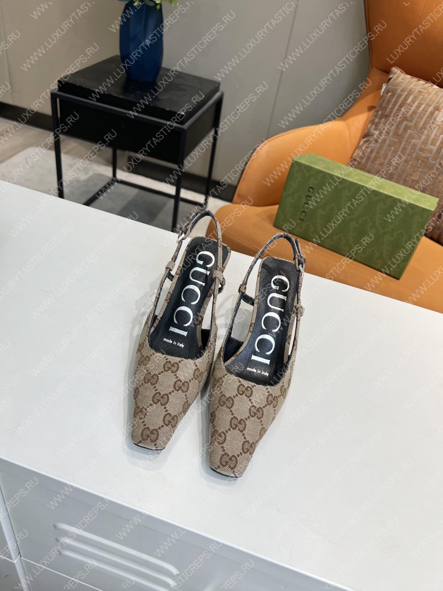 G*u*i gg slingback pump beige/ebony 675420