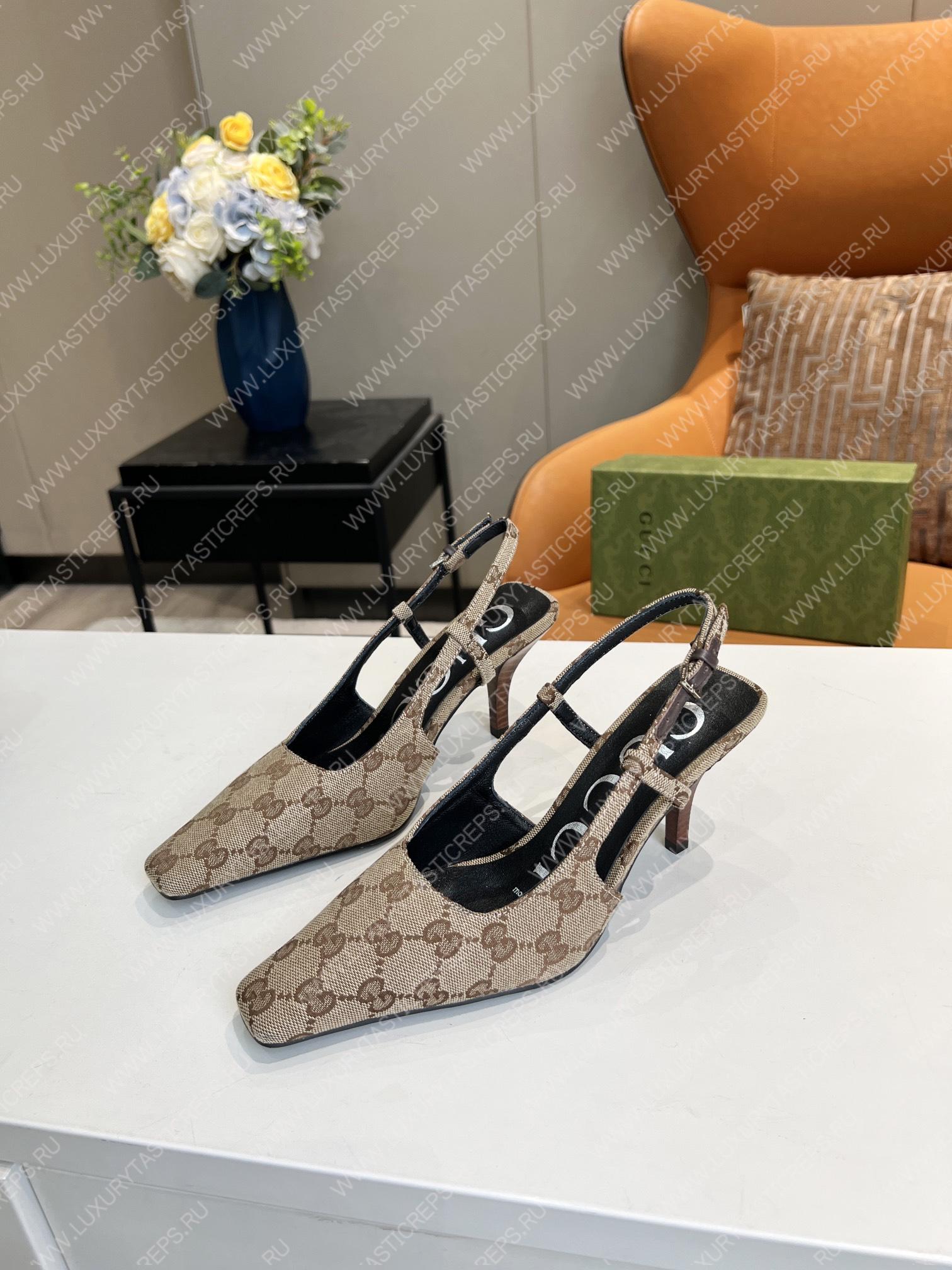 G*u*i gg slingback pump beige/ebony 675420
