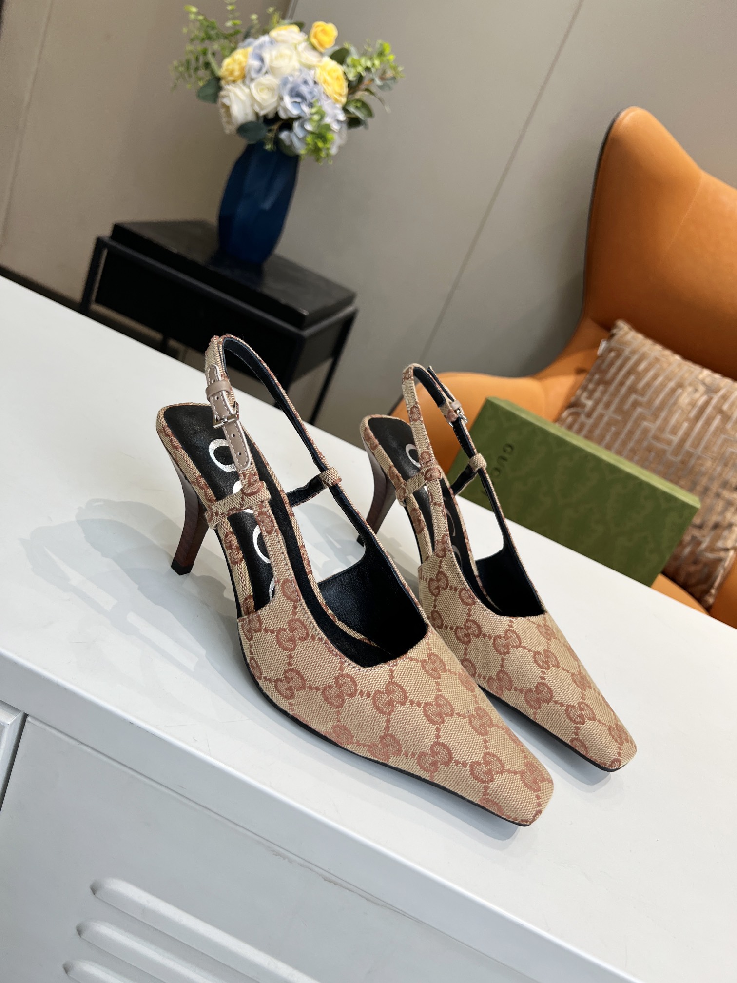 G*u*i gg slingback pump beige/brown 675420