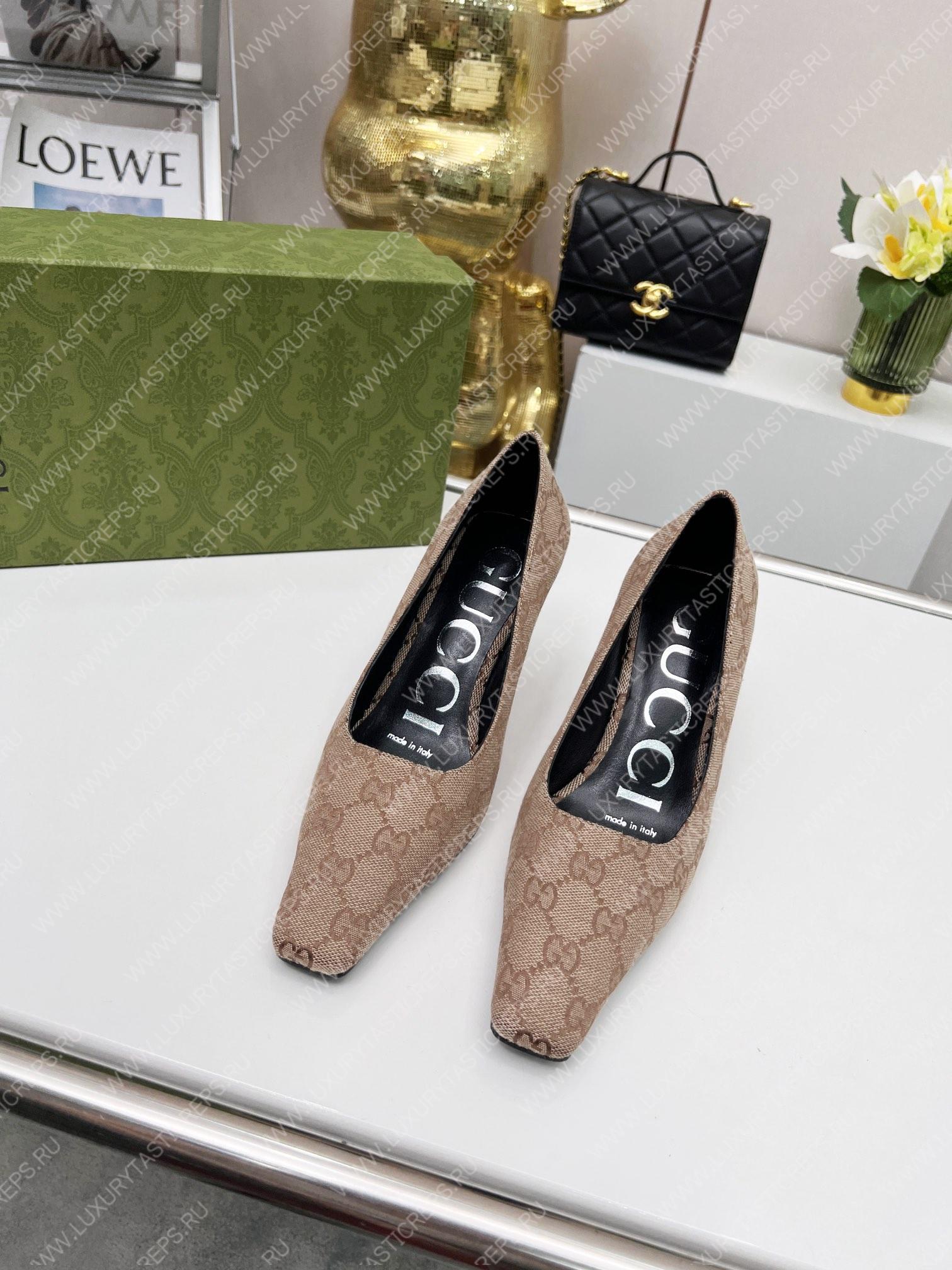 G*u*i women high heel pump light beige/brown 723430