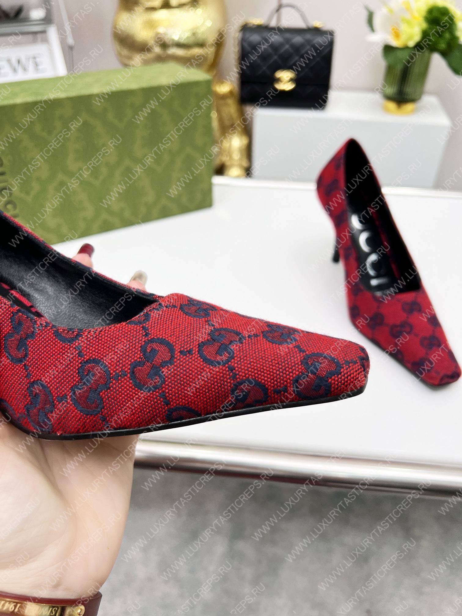 G*u*i women high heel pump red/dark blue 723430