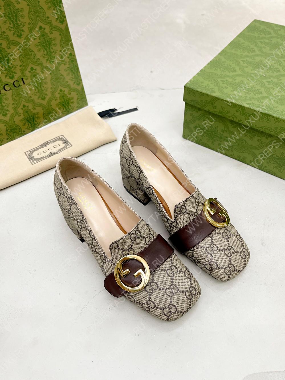 G*u*i blondie pump beige and ebony 701711