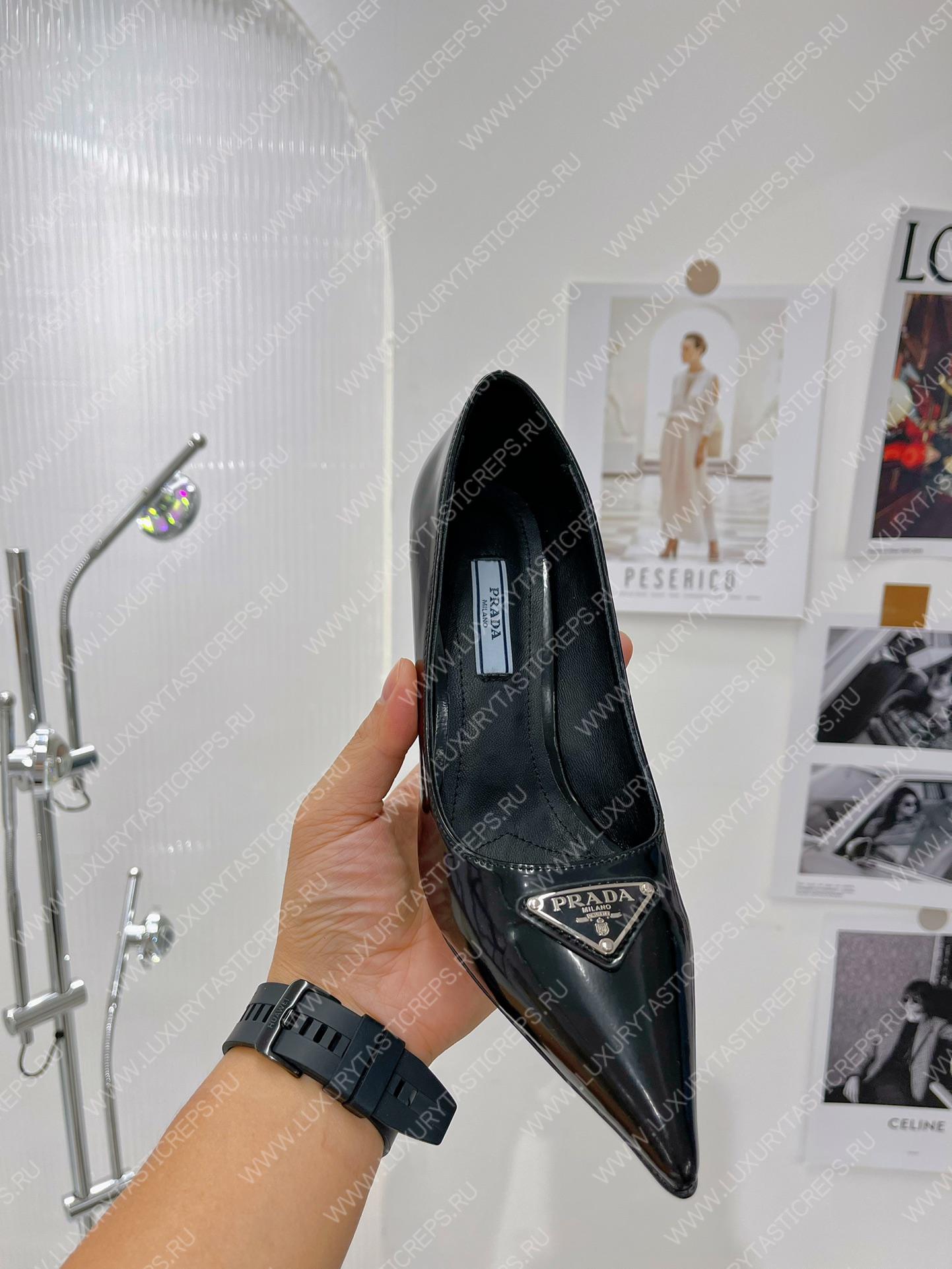 Pra*a patent leather pumps black 1i001n