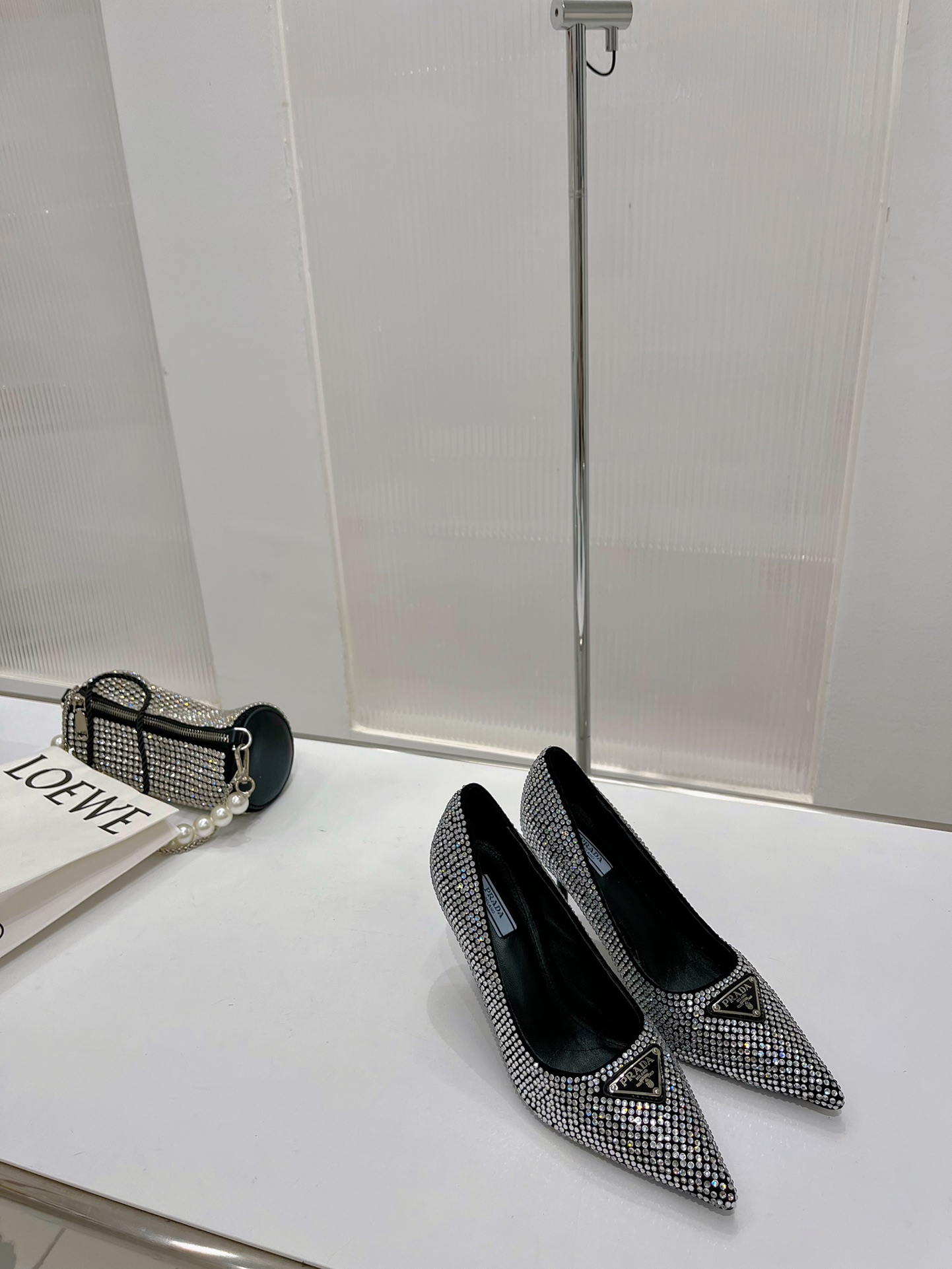 Pra*a slingback pump with crystals crystal 1i001n