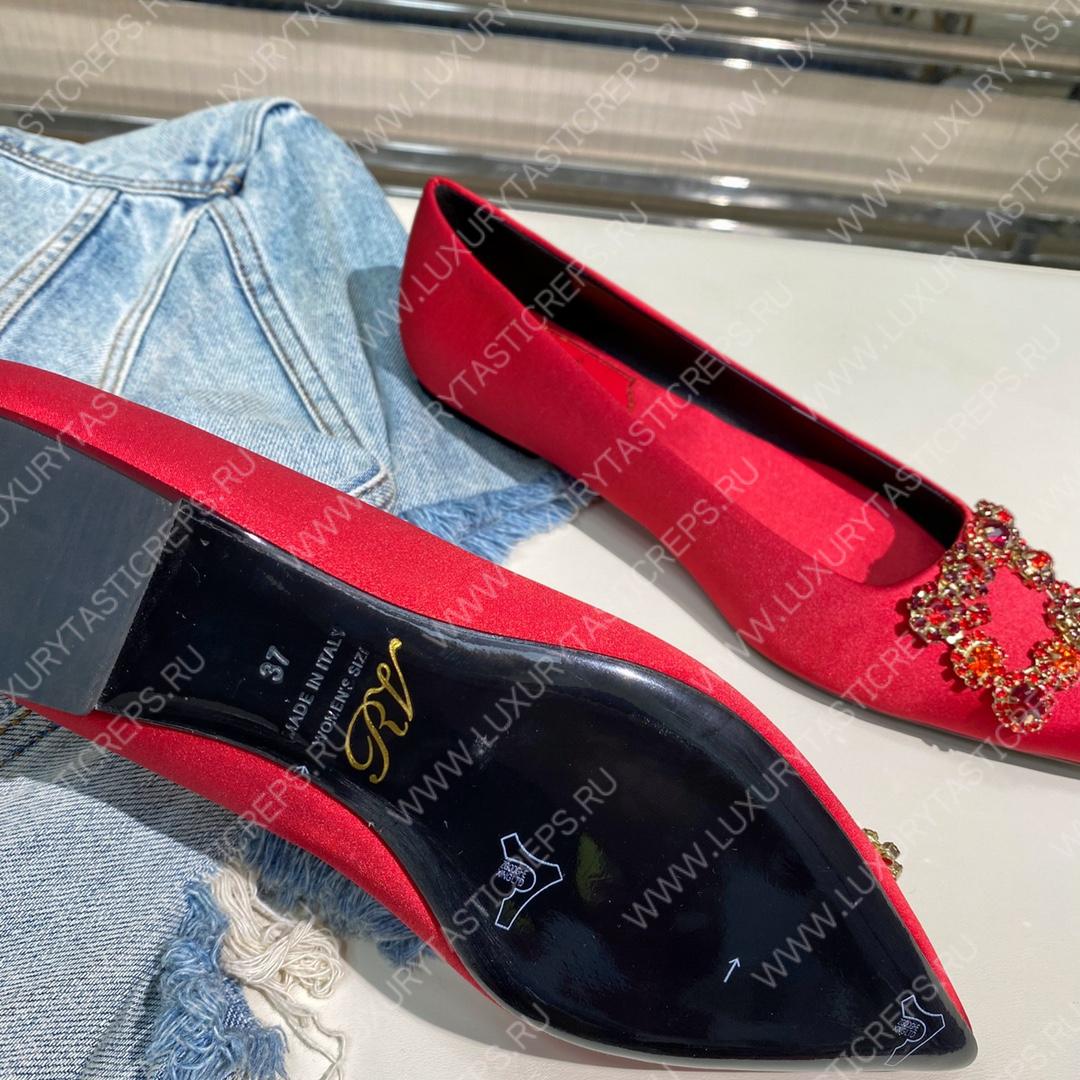 ROGER VIVER FLOWER STRASS BUCKLE PUMPS RED RVW4141