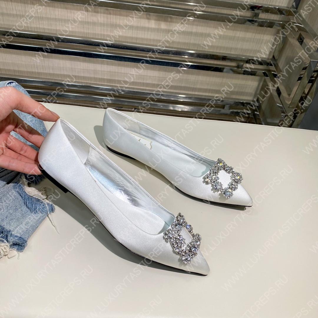 ROGER VIVER FLOWER STRASS BUCKLE PUMPS SILVER RVW4141