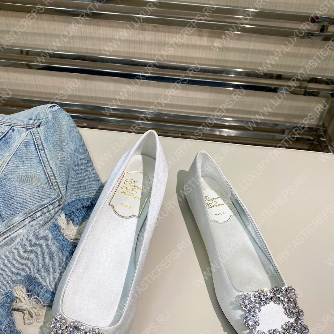 ROGER VIVER FLOWER STRASS BUCKLE PUMPS SILVER RVW4141