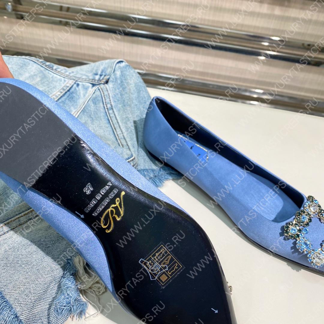 ROGER VIVER FLOWER STRASS BUCKLE PUMPS BLUE RVW4141