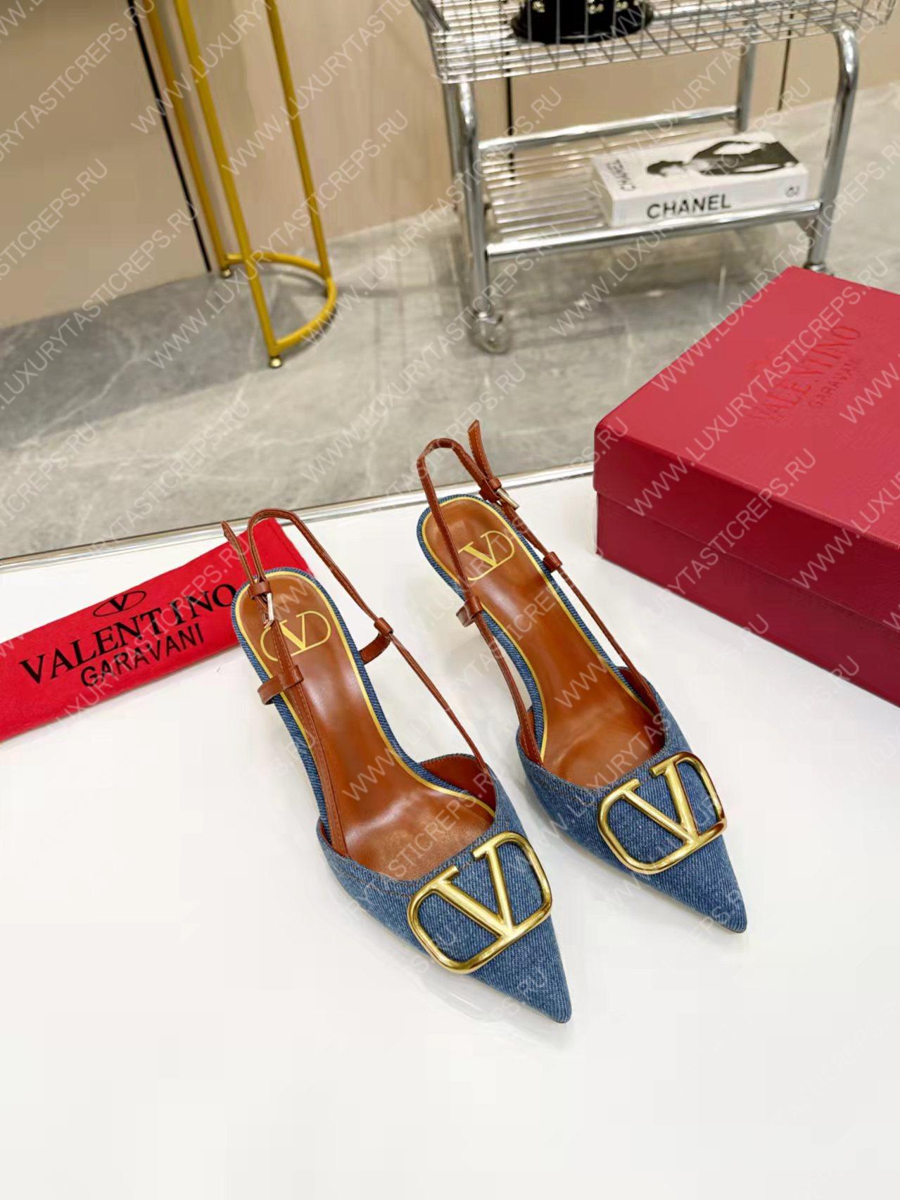 VALENTINO VLOGO SIGNATURE SLINGBACK PUMP BLUE ZW2S0R01MZF0NO