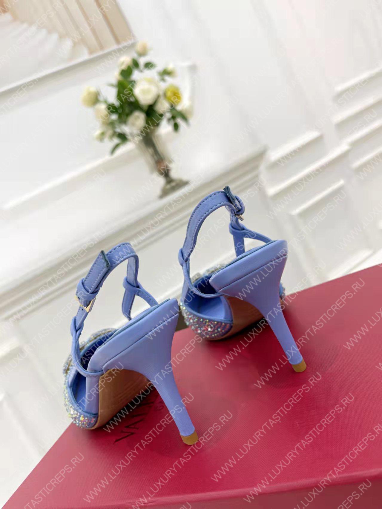 VALENTINO VLOGO SIGNATURE SLINGBACK PUMP BLUE ZW2S0R01MZF0NO