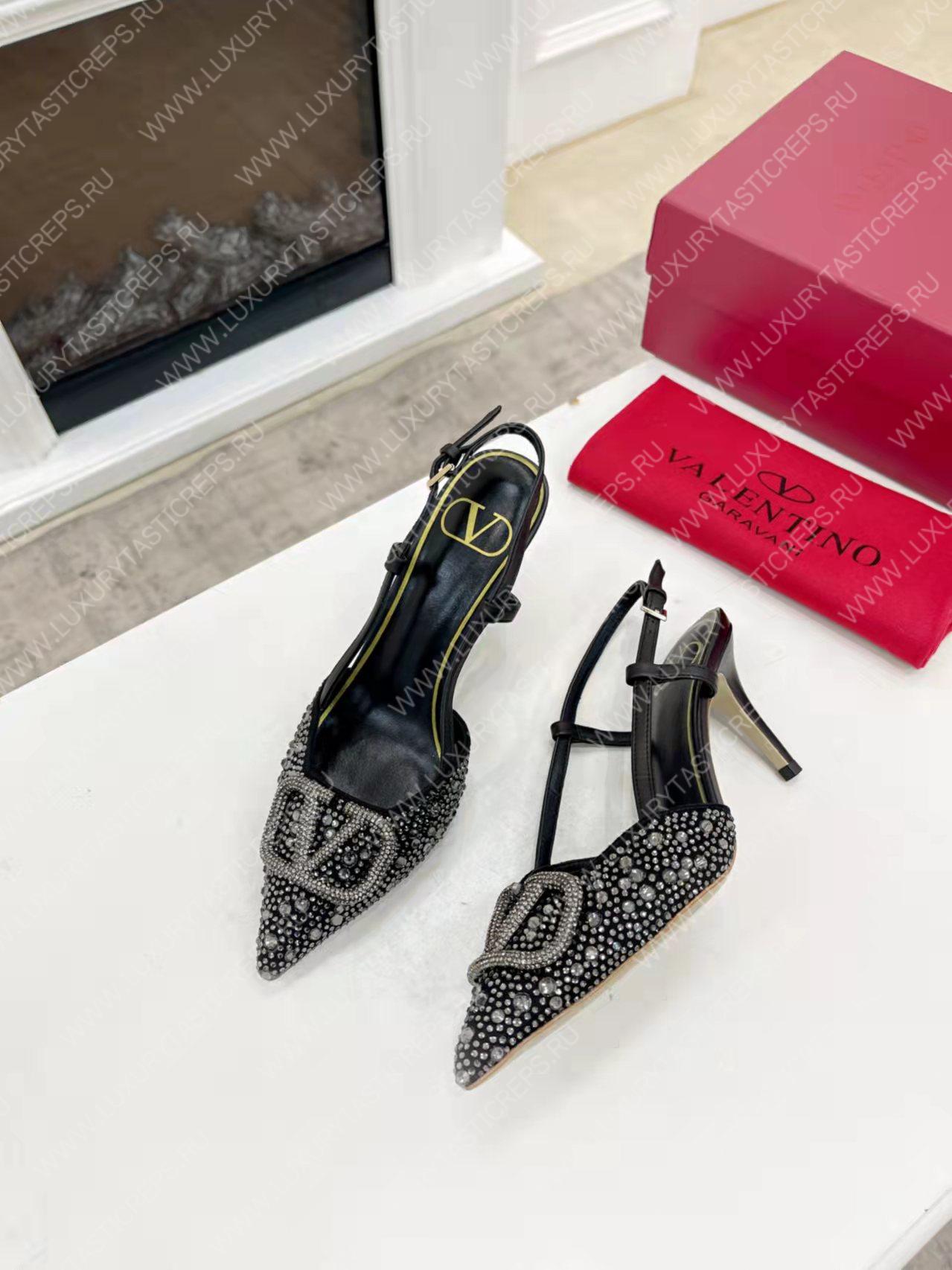 VALENTINO VLOGO SIGNATURE SLINGBACK PUMP BLACK ZW2S0R01MZF0NO