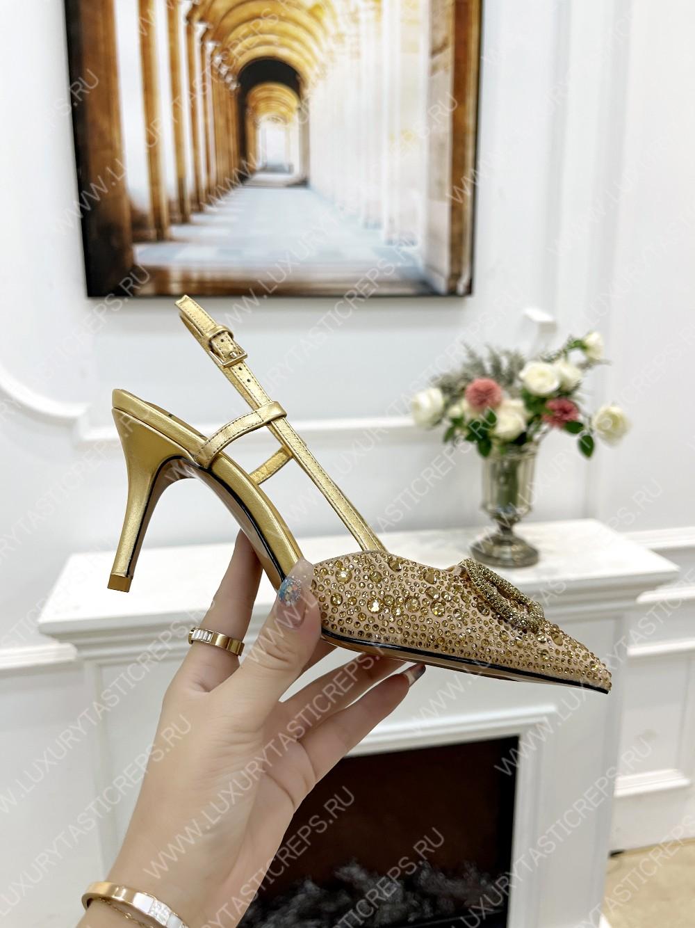 VALENTINO VLOGO SIGNATURE SLINGBACK PUMP GOLDEN ZW2S0R01MZF0NO