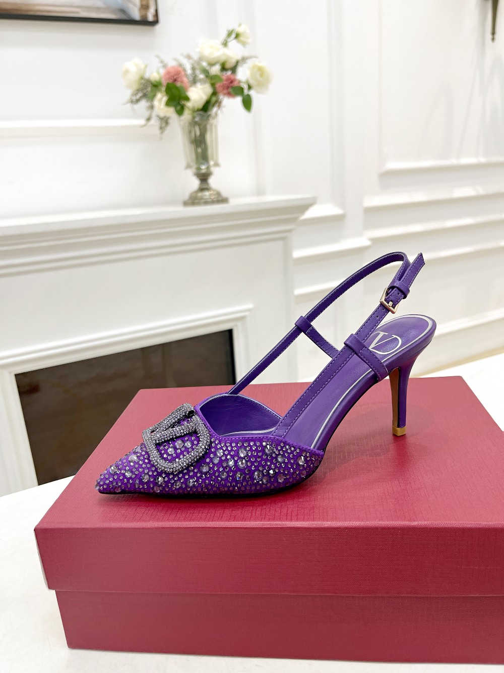 VALENTINO VLOGO SIGNATURE SLINGBACK PUMP PURPLE ZW2S0R01MZF0NO
