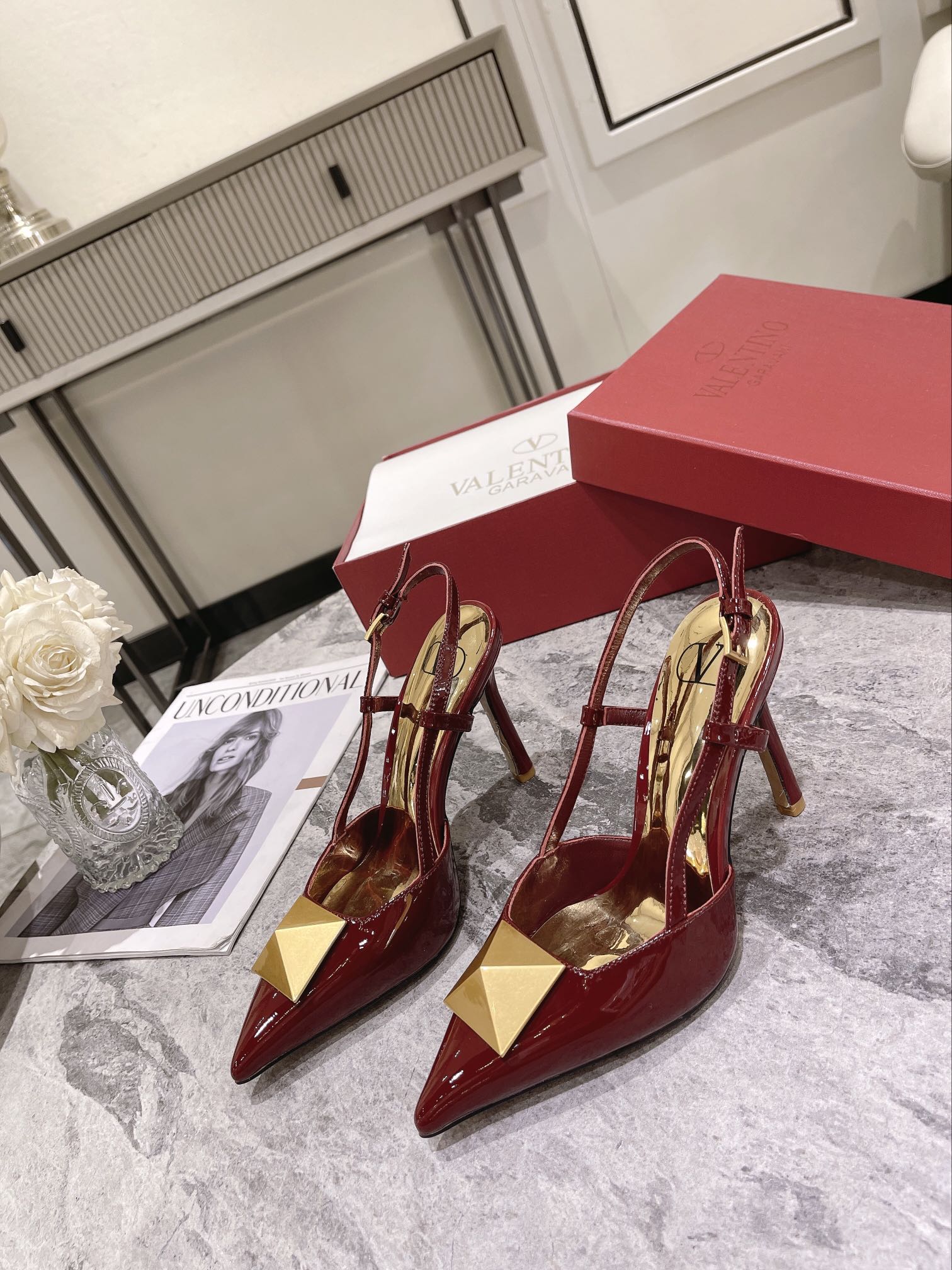 VALENTINO SLINGBACK PUMP CHERRY WS0R01TMK