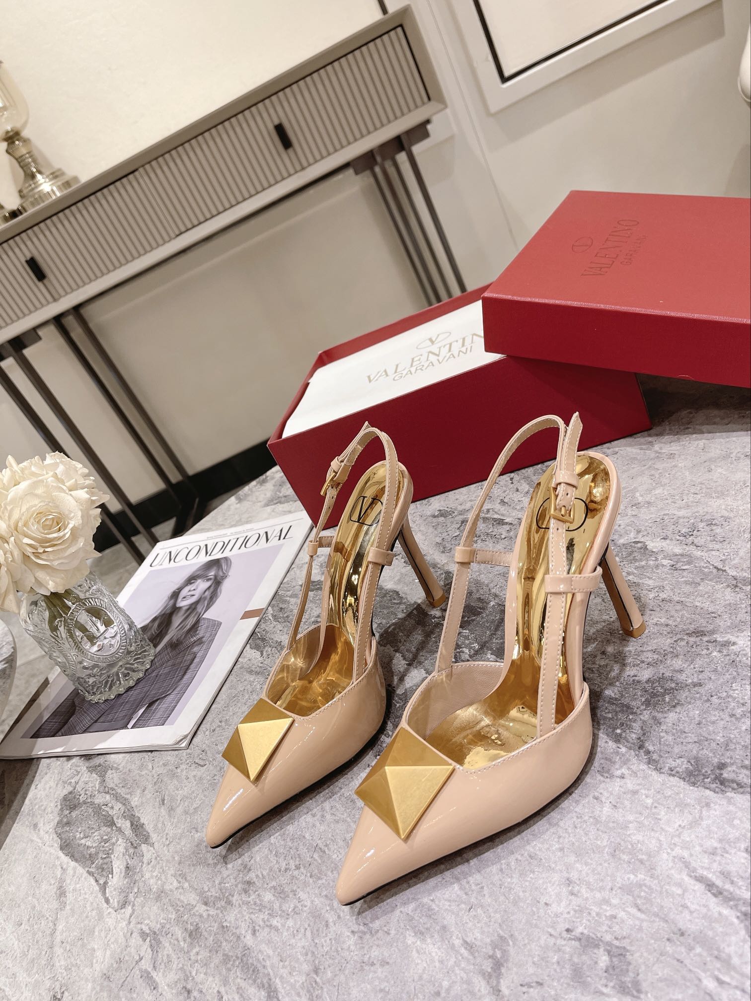 VALENTINO SLINGBACK PUMP POWDER ROSE WS0R01TMK