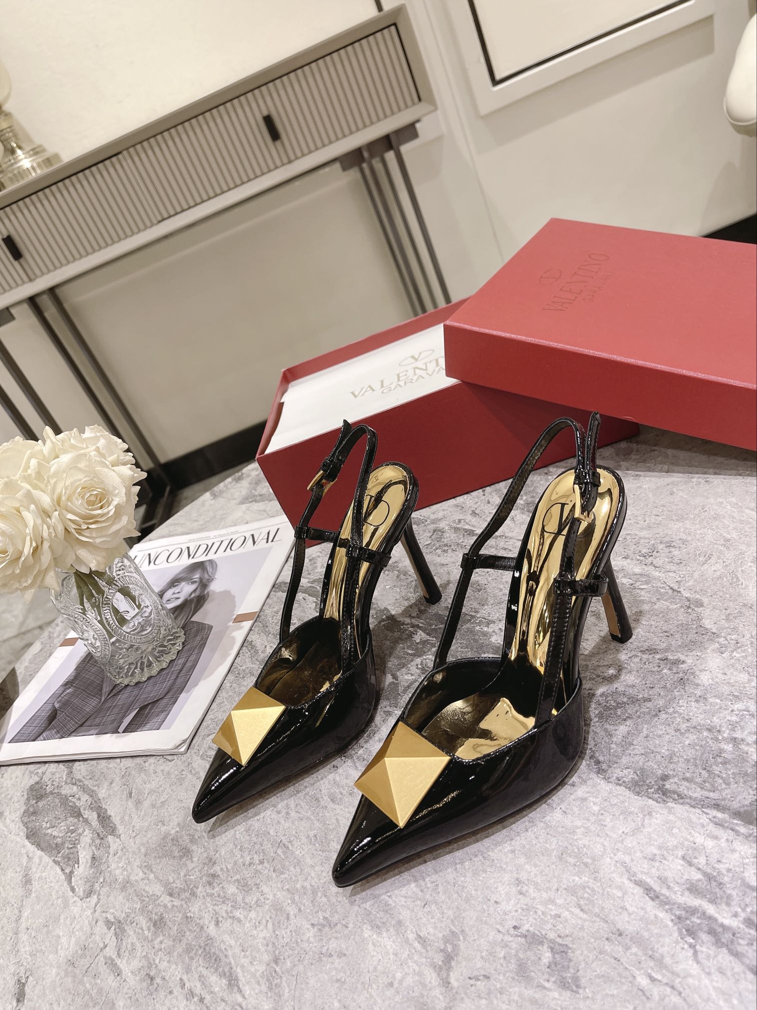 VALENTINO SLINGBACK BLACK WS0R01TMK