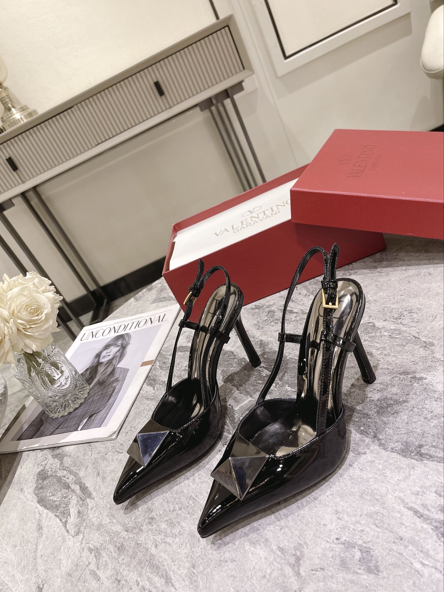 VALENTINO SLINGBACK BLACK WS0R01TMK