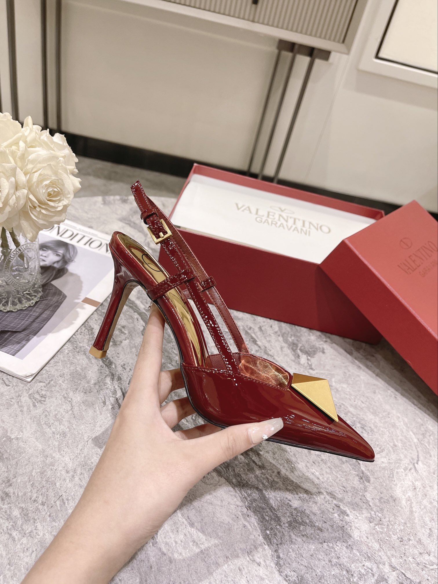 VALENTINO SLINGBACK RED WS0R01TMK
