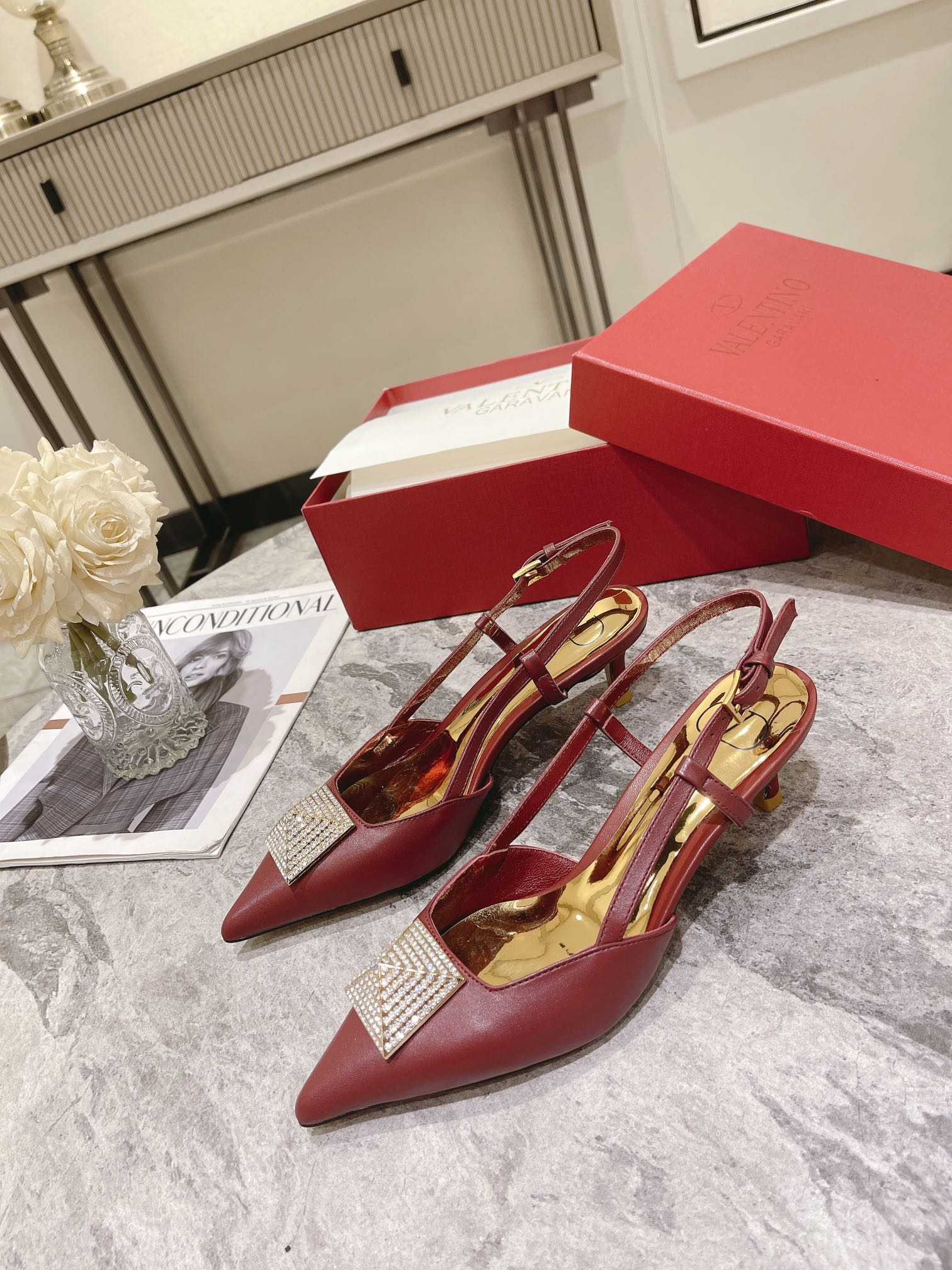 VALENTINO SLINGBACK ROSSO VALENTINO WS0R01TMK