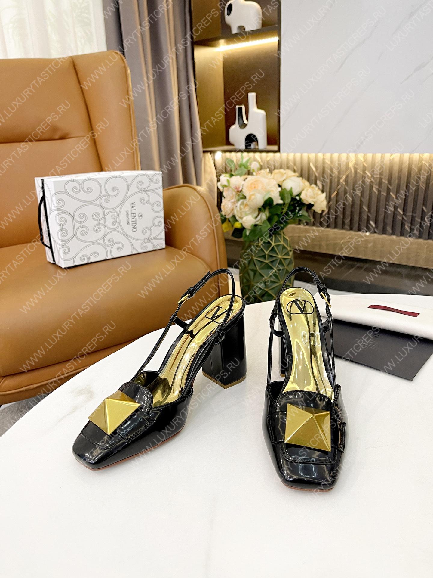 VALENTINO ONE STUD SLINGBACK PUMPS BLACK 1W2S0ER2LAFGF9