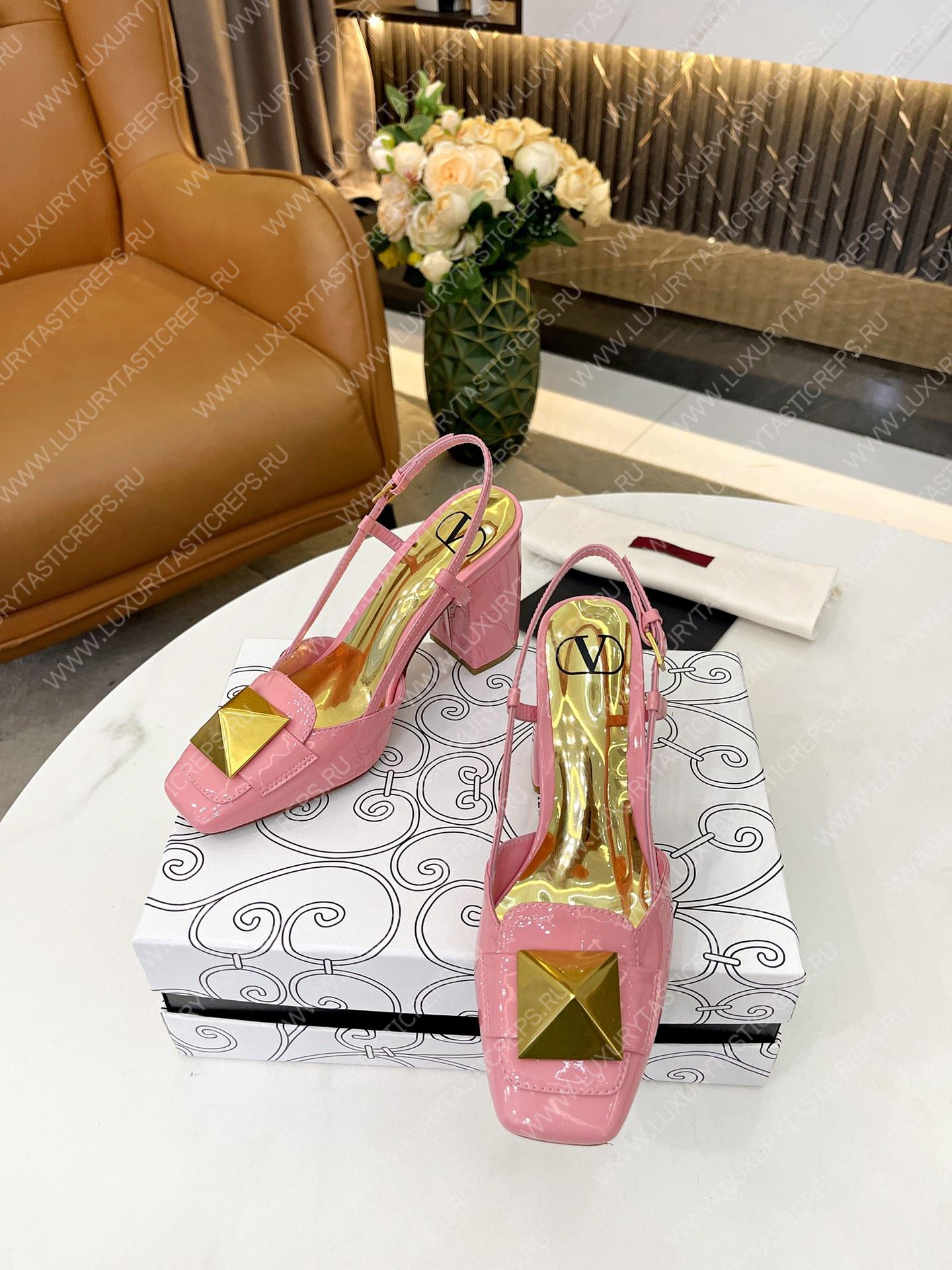 VALENTINO ONE STUD LEATHER SLINGBACK PUMP PINK 1W2S0ER2LAFGF9