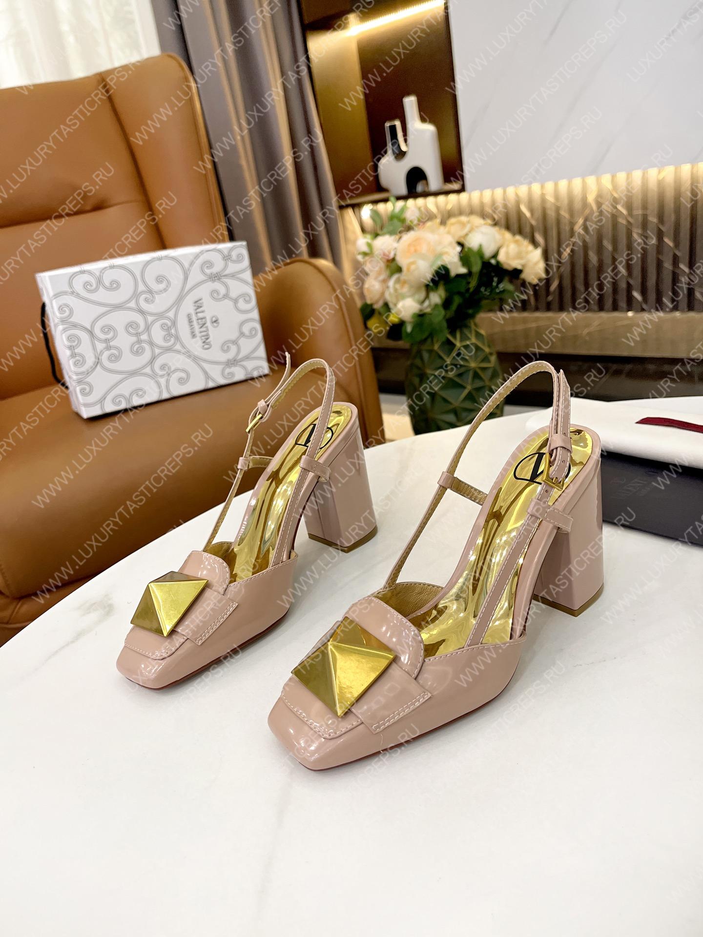 VALENTINO ONE STUD LEATHER SLINGBACK ROSE CANNELLE 1W2S0ER2LAFGF9