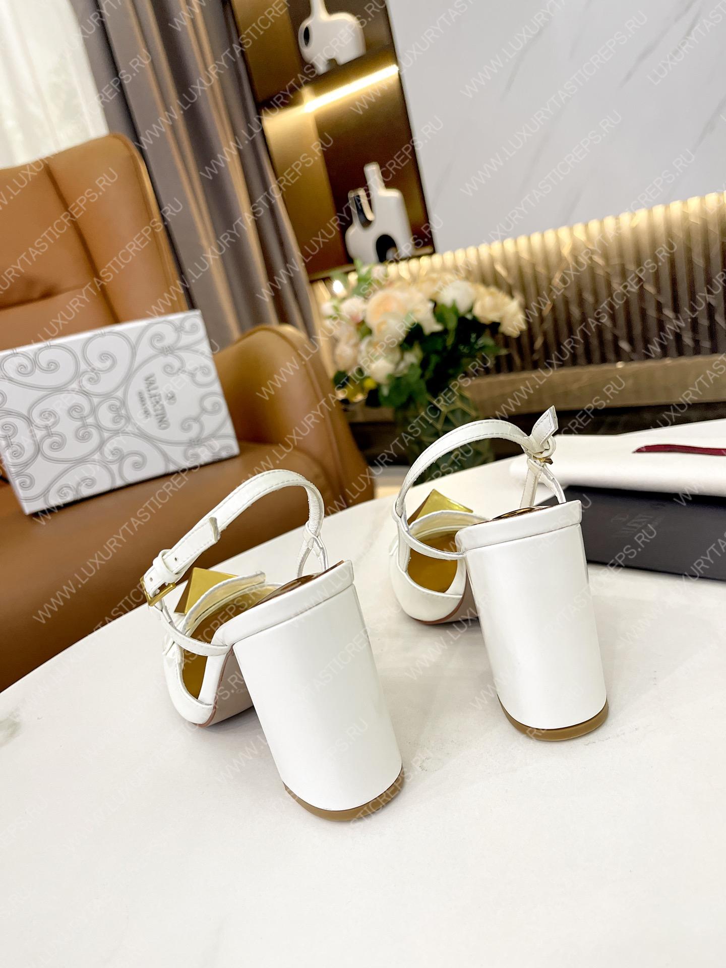 VALENTINO ONE STUD LEATHER SLINGBACK WHITE 1W2S0ER2LAFGF9