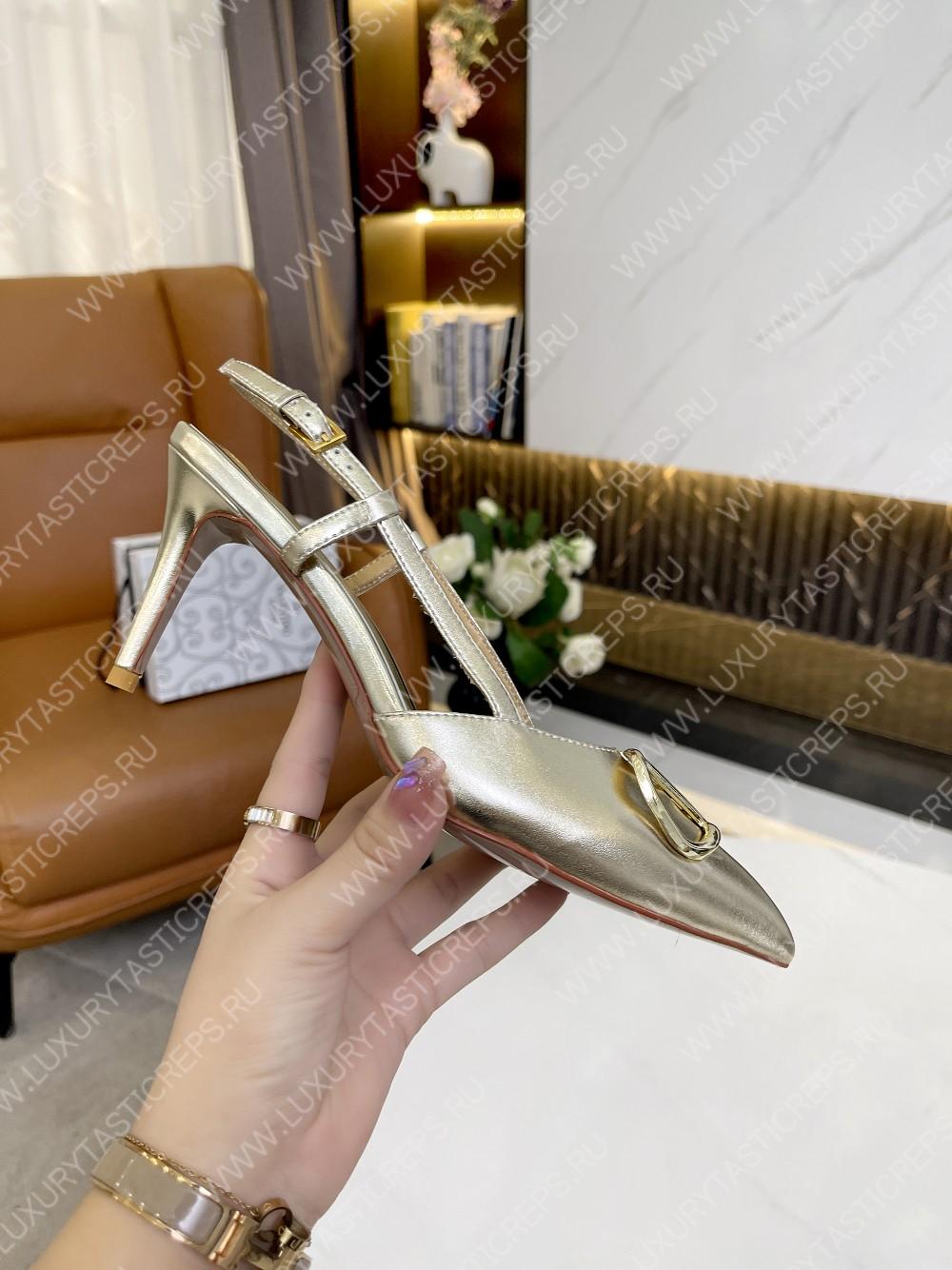 VALENTINO VLOGO NAPPA SLINGBACK PUMP PLATINUM XW2S0R01PVYP18