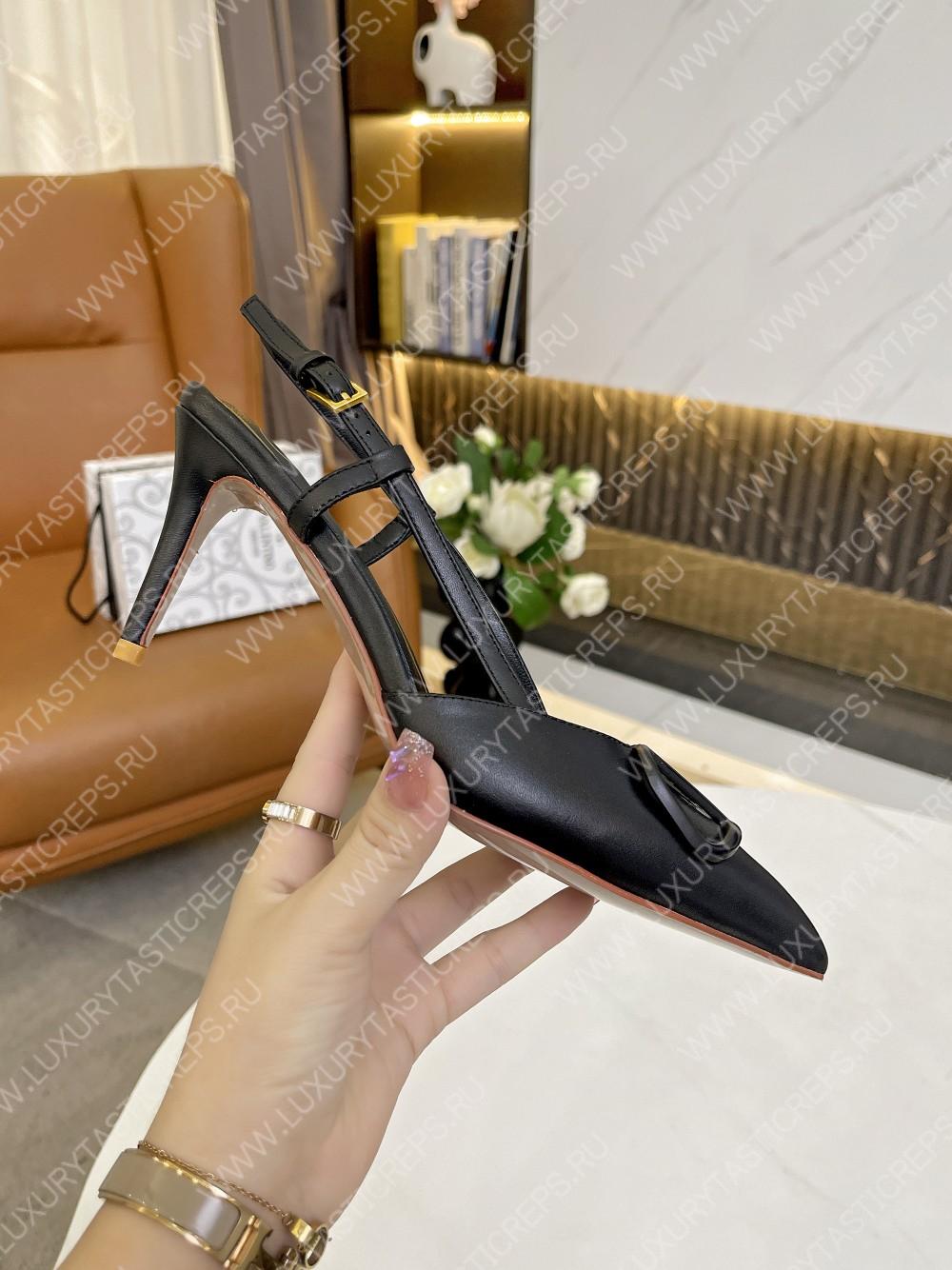 VALENTINO VLOGO SIGNATURE SLINGBACK PUMP BLACK 2W2S0R01TMK