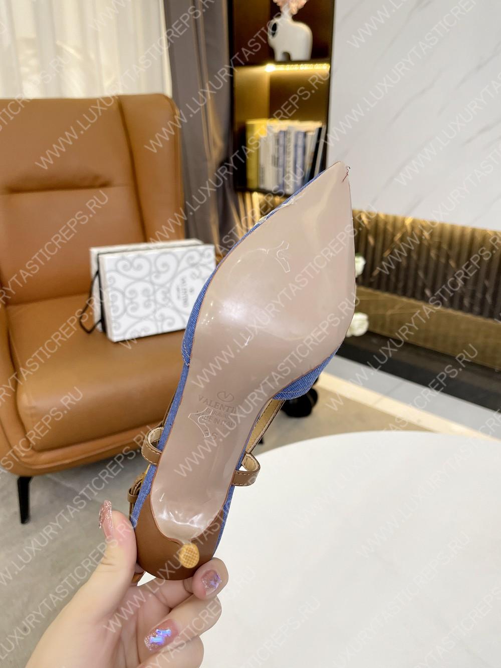 VALENTINO VLOGO SIGNATURE SLINGBACK PUMP BLUE 2W2S0R01TMK