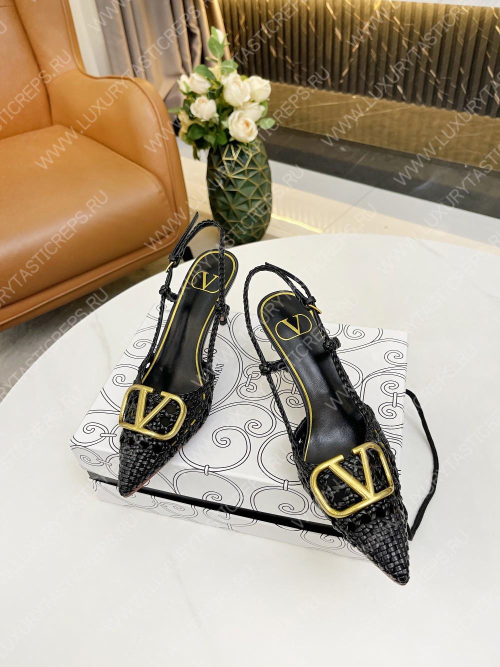 VALENTINO VLOGO SIGNATURE SLINGBACK PUMP BLACK 2W2S0R01TMK